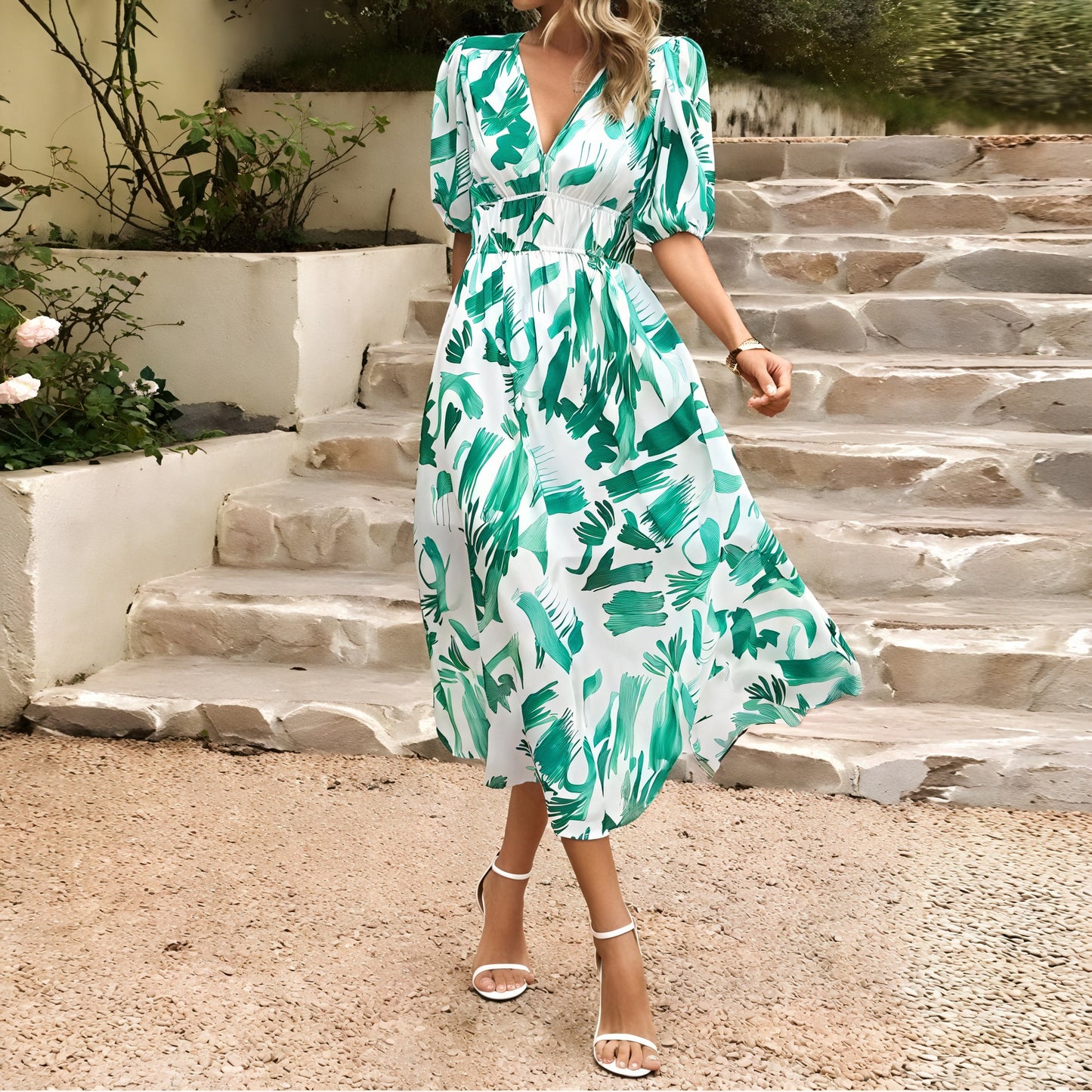 Vestido Midi Estampado: Un Toque de Sol en tu Armario