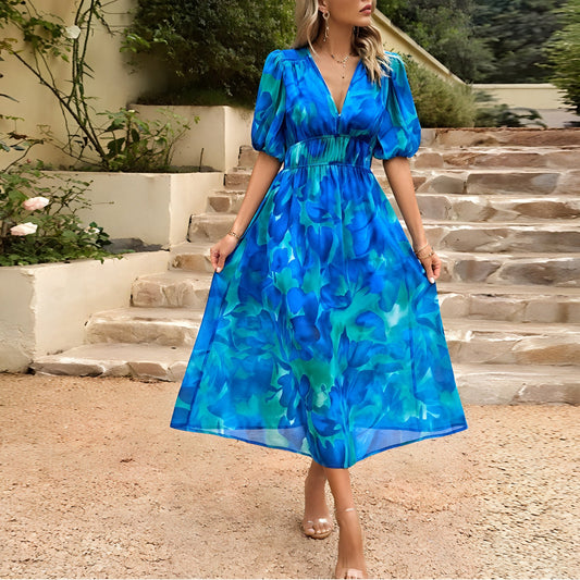 Vestido Midi Estampado: Un Toque de Sol en tu Armario