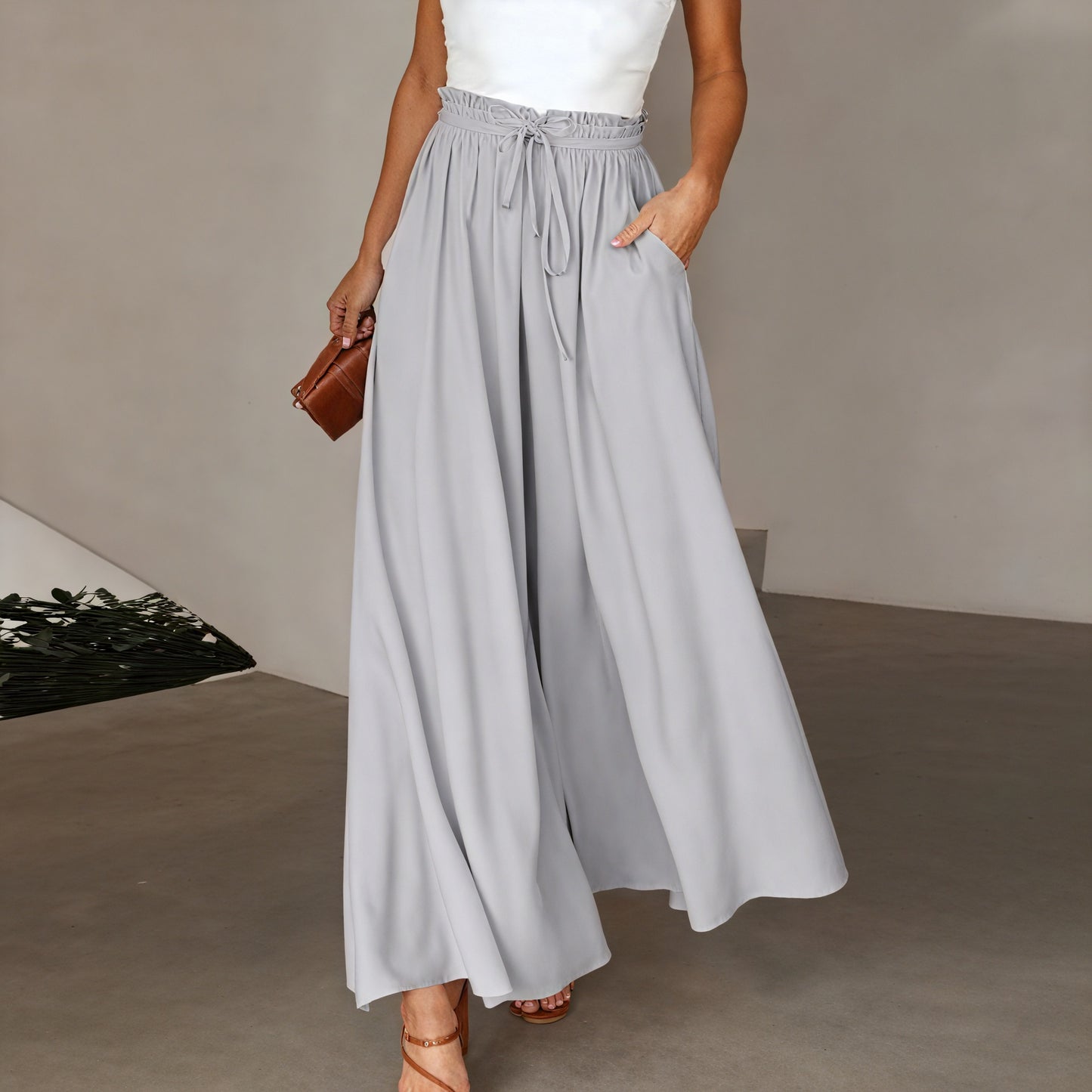 Pantalón Ancho Mujer Cintura Cordón Ajustable Bolsillos Laterales Silueta Fluida Cómodo Versátil-83212-d4b177d1-257e-42b4-b54f-64fec144111f