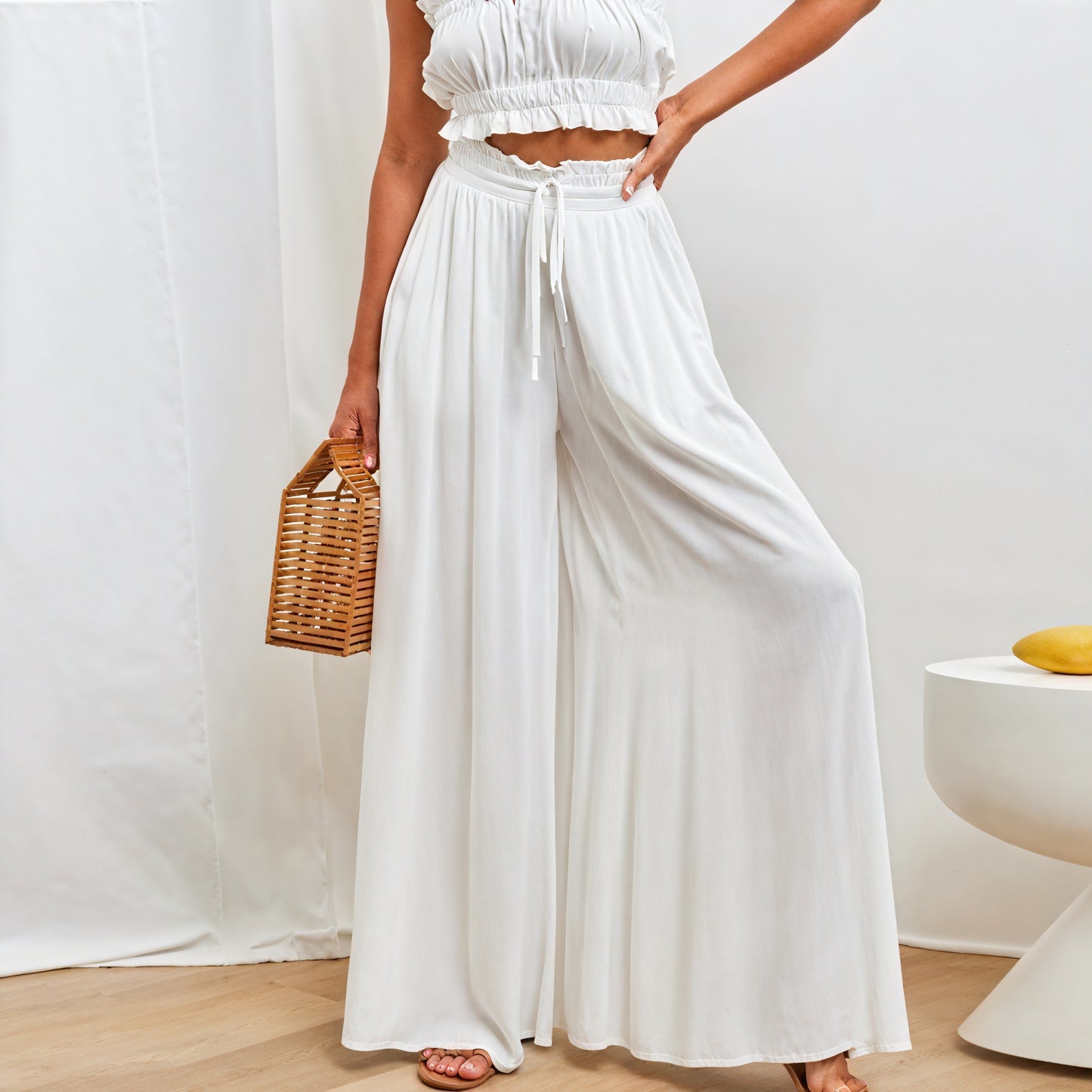 Pantalón Ancho Mujer Cintura Cordón Ajustable Bolsillos Laterales Silueta Fluida Cómodo Versátil-83212-f30f83df-2f48-4e23-86f4-fc2f944af99b