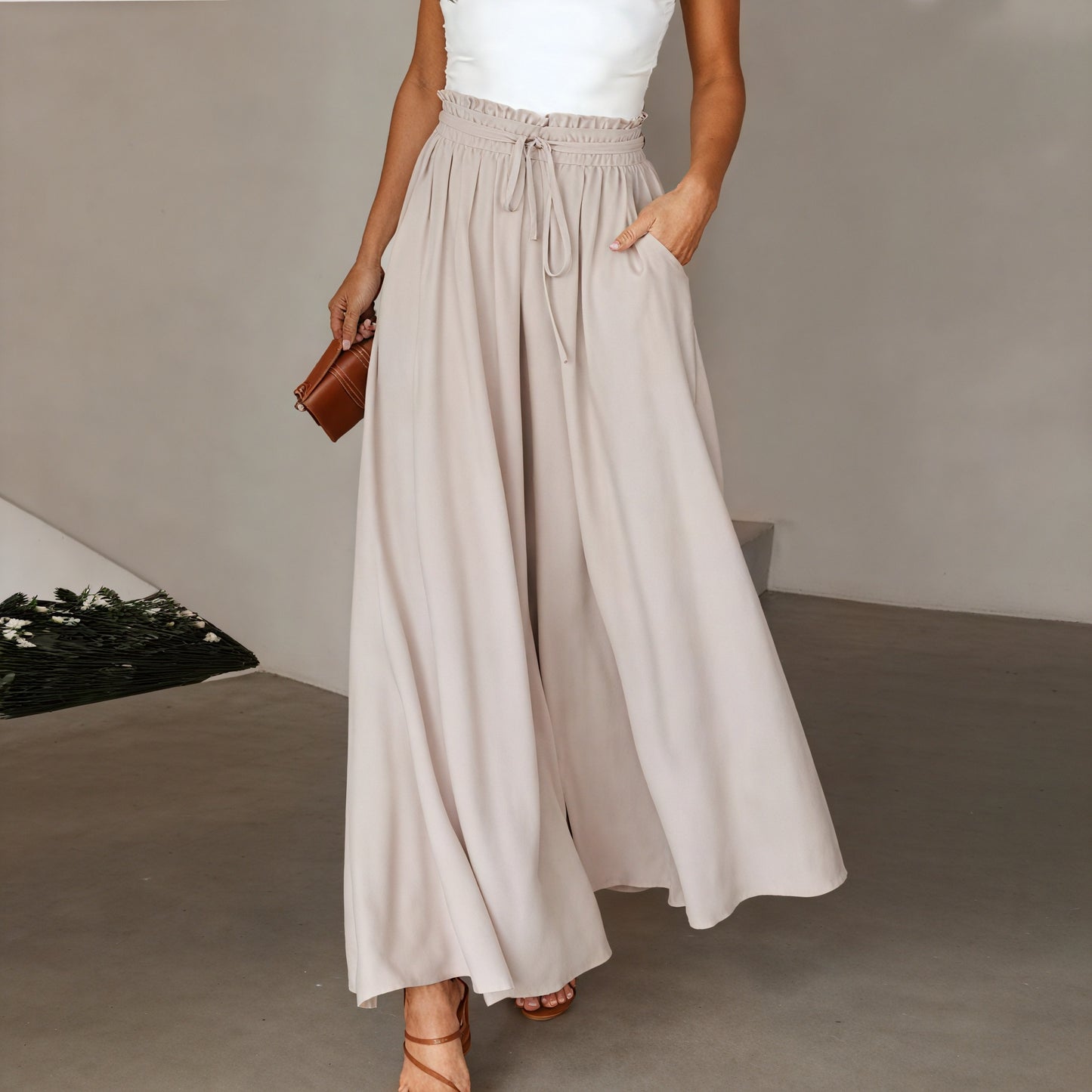 Pantalón Ancho Mujer Cintura Cordón Ajustable Bolsillos Laterales Silueta Fluida Cómodo Versátil-83212-0e7ea85c-d5e5-4c65-9199-8587f1033928