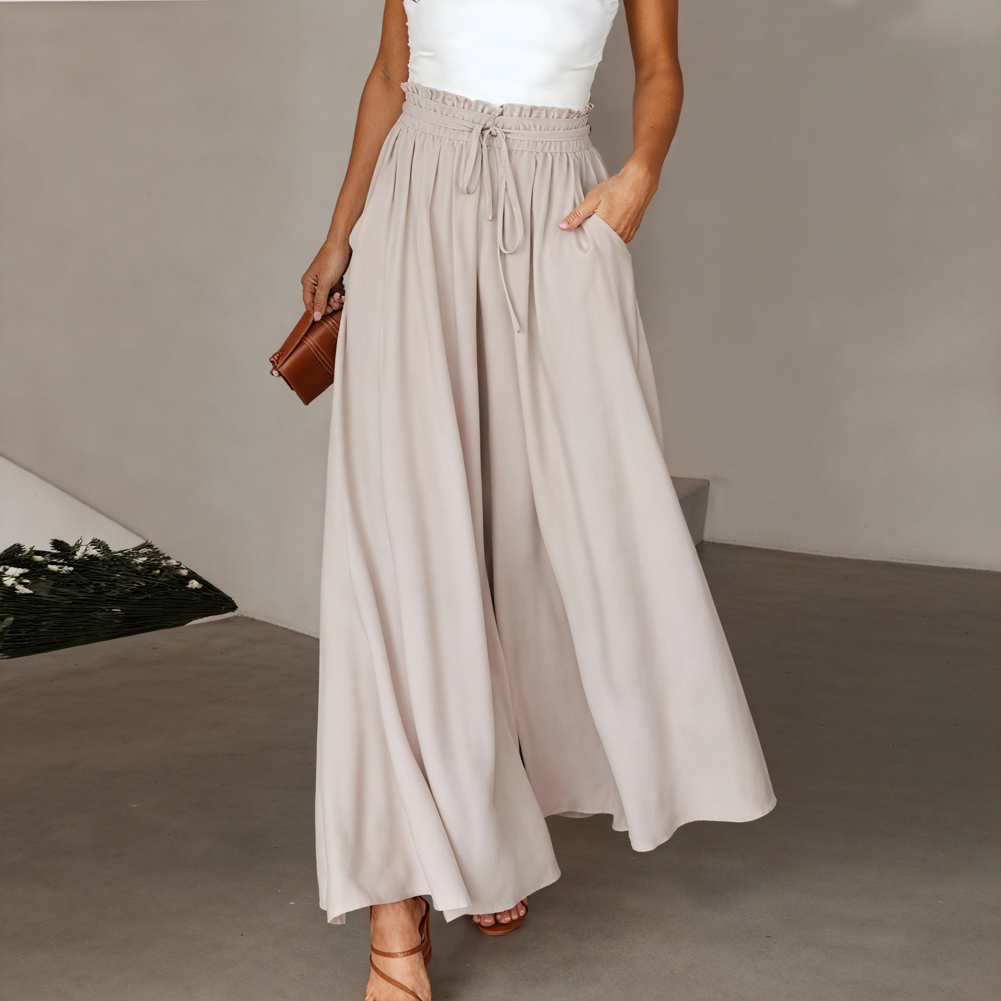 Pantalón Ancho Mujer Cintura Cordón Ajustable Bolsillos Laterales Silueta Fluida Cómodo Versátil-83212-0e7ea85c-d5e5-4c65-9199-8587f1033928