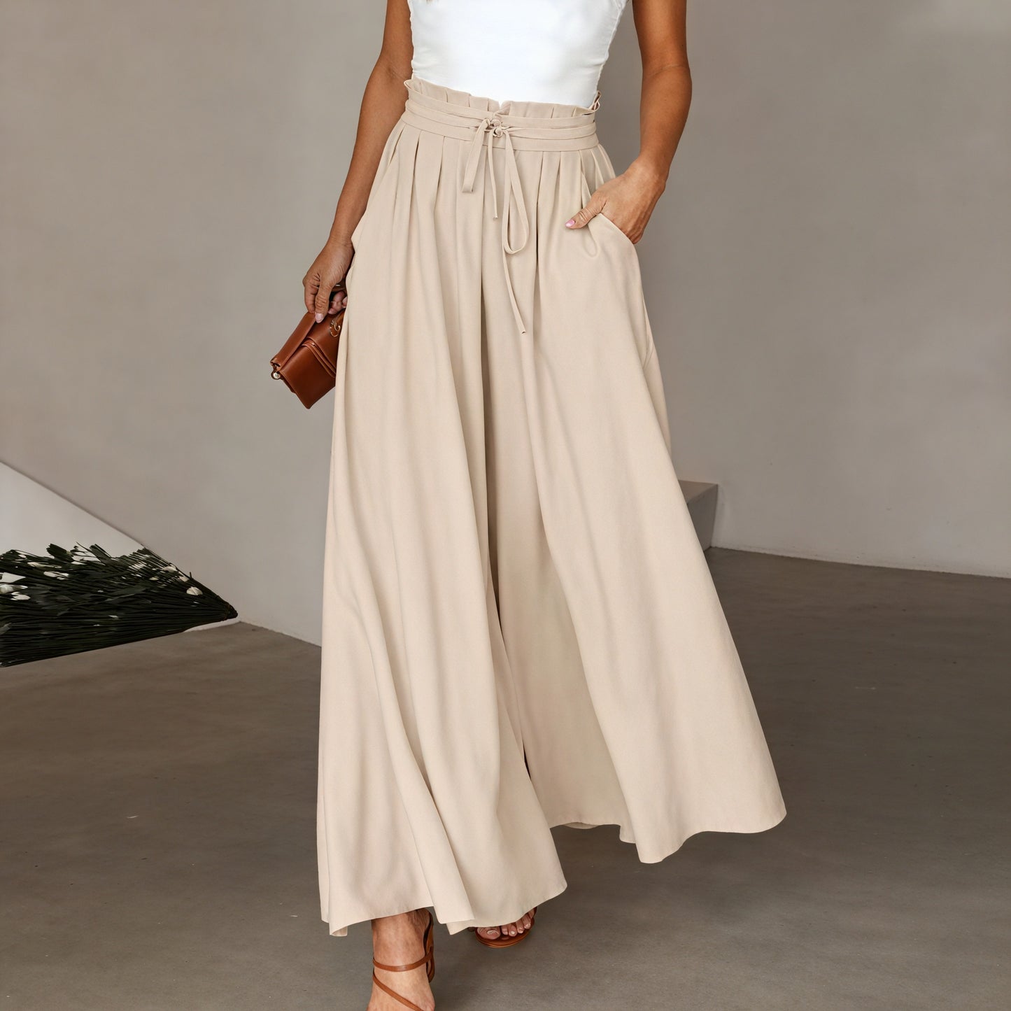 Pantalón Ancho Mujer Cintura Cordón Ajustable Bolsillos Laterales Silueta Fluida Cómodo Versátil-83212-1dd2039a-7181-4898-b756-9604ce00d6af
