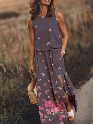 Vestido Maxi Sin Mangas con Abertura Lateral y Bolsillos | Estampado Único para Verano y Vacaciones-83214-64c62fdd-8d8e-4bfb-8fea-034a2ce3526c