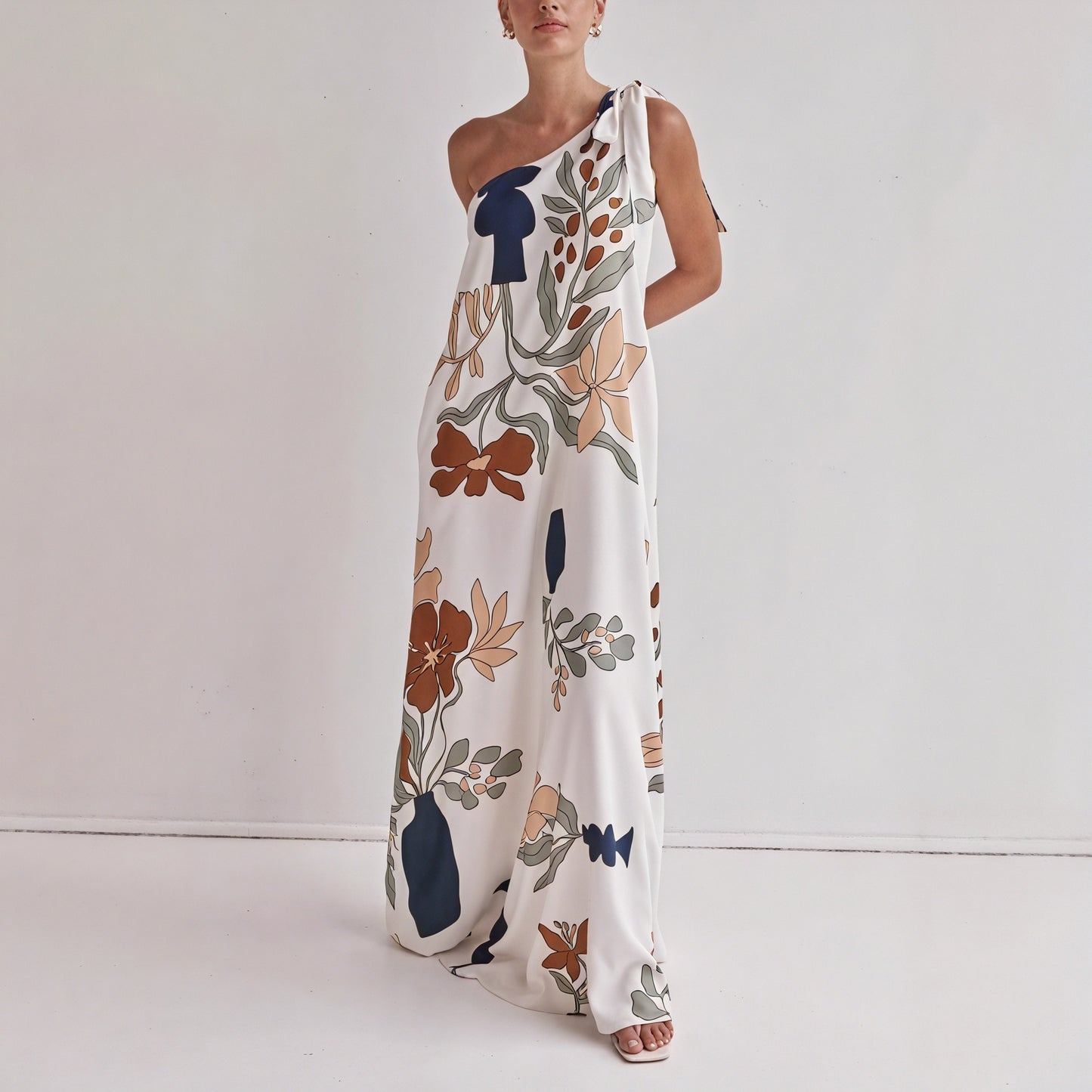 Vestido Maxi Floral Asimétrico de Un Hombro para Mujer-83220-56826d4b-346c-4efe-bd0b-566bd971eb4a