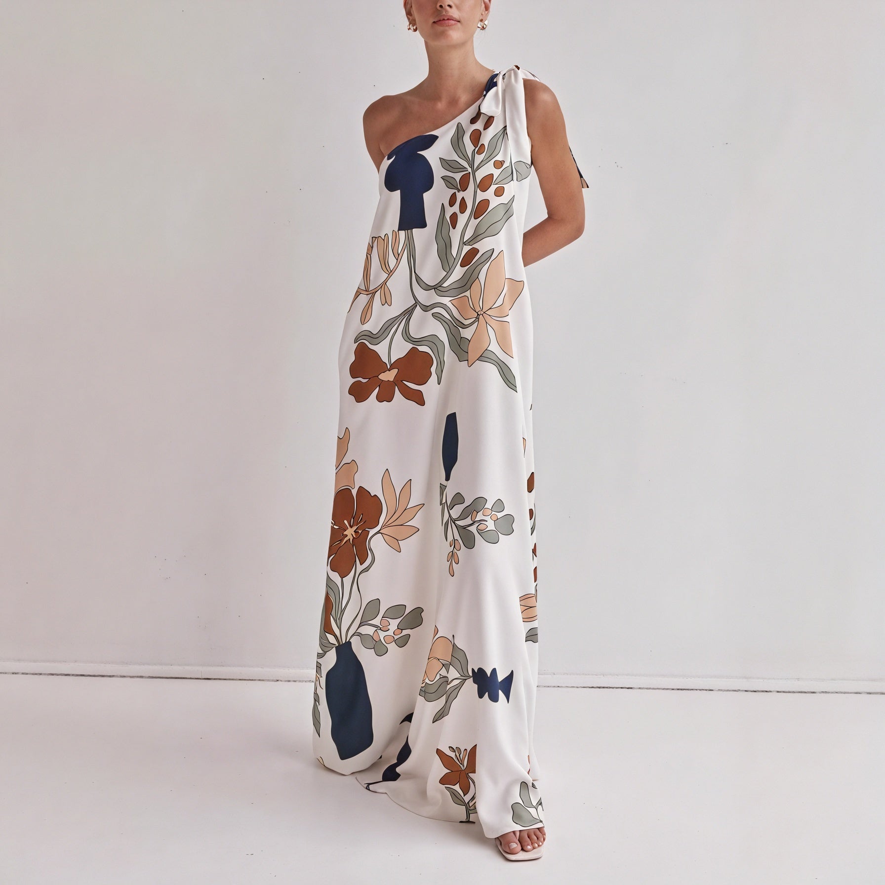 Vestido Maxi Floral Asimétrico de Un Hombro para Mujer-83220-56826d4b-346c-4efe-bd0b-566bd971eb4a