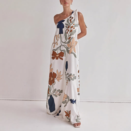 Vestido Maxi Floral Asimétrico de Un Hombro para Mujer-83220-56826d4b-346c-4efe-bd0b-566bd971eb4a