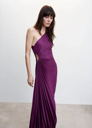 Vestido de Mujer Hombro Único Plisado Dobladillo Asimétrico, Estilo Elegante-83236-8c42eabf-f762-40ee-af86-76110b26afc0