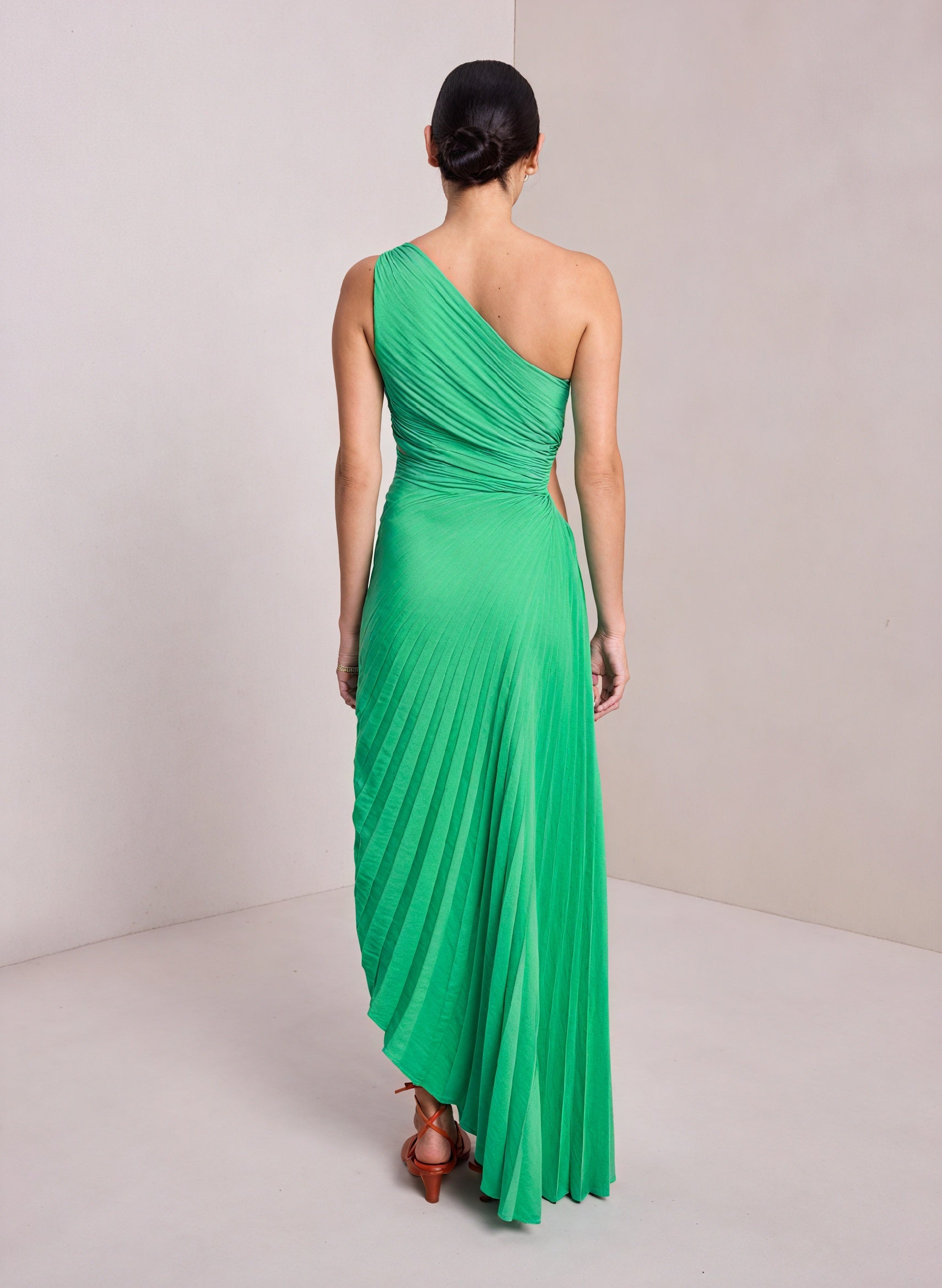 Vestido de Mujer Hombro Único Plisado Dobladillo Asimétrico, Estilo Elegante-83236-0824c94f-37d9-455b-a0e8-98abdc40c12e