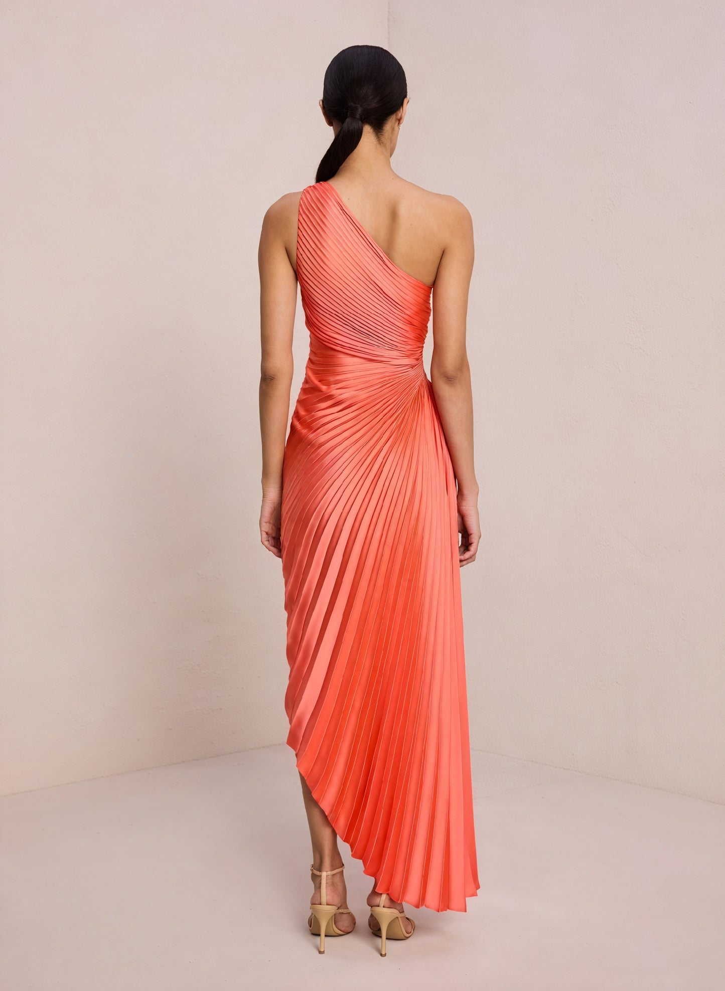 Vestido de Mujer Hombro Único Plisado Dobladillo Asimétrico, Estilo Elegante-83236-51754725-94fe-4c32-9907-27cfb6c5ec66