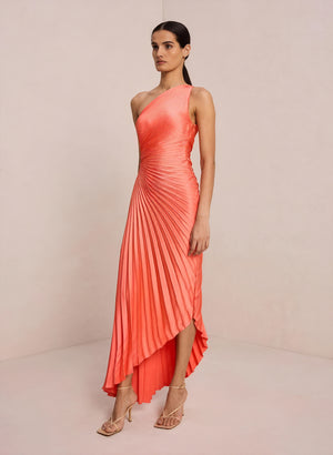 Vestido de Mujer Hombro Único Plisado Dobladillo Asimétrico, Estilo Elegante-83236-8950510a-1699-400a-aab7-04442e5b04ba