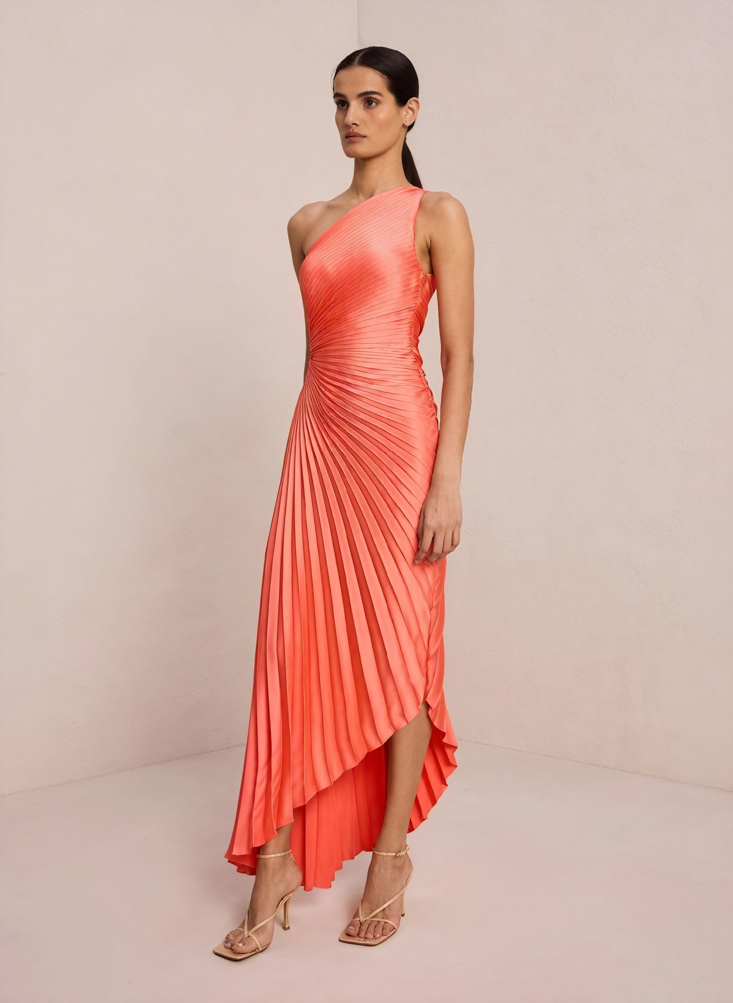 Vestido de Mujer Hombro Único Plisado Dobladillo Asimétrico, Estilo Elegante-83236-8950510a-1699-400a-aab7-04442e5b04ba