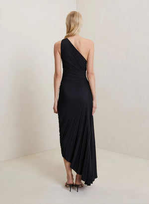 Vestido de Mujer Hombro Único Plisado Dobladillo Asimétrico, Estilo Elegante-83236-9623e261-924c-416f-9ff4-4aa2dcde91a6