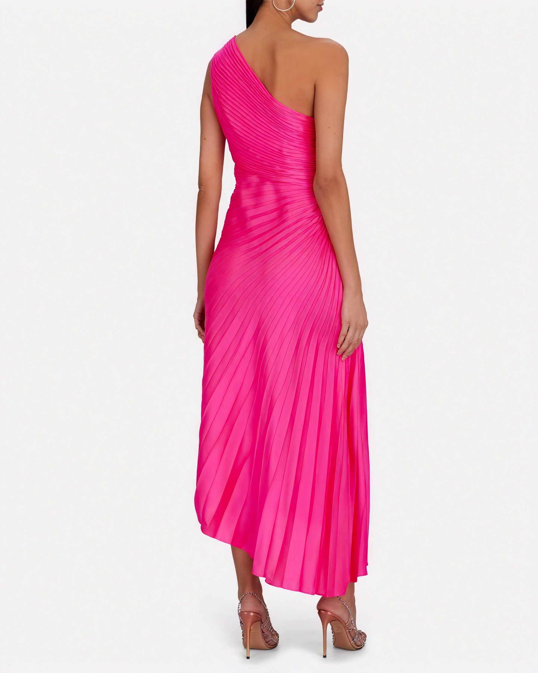 Vestido de Mujer Hombro Único Plisado Dobladillo Asimétrico, Estilo Elegante-83236-9ecc7b32-07b1-4a72-b918-61e3b19f21d1