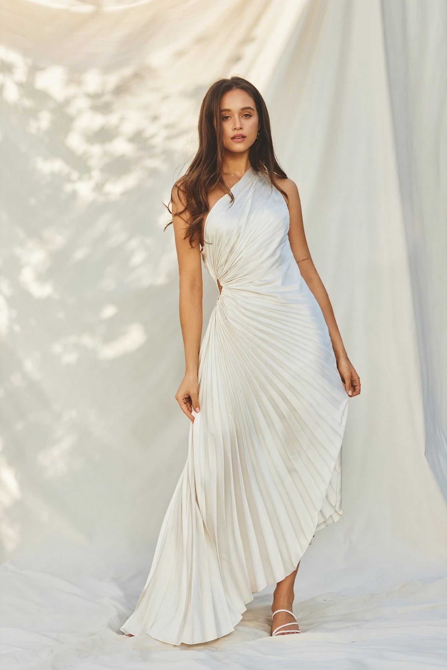 Vestido de Mujer Hombro Único Plisado Dobladillo Asimétrico, Estilo Elegante-83236-b619e92a-b572-405b-a18a-52ef16088bfd