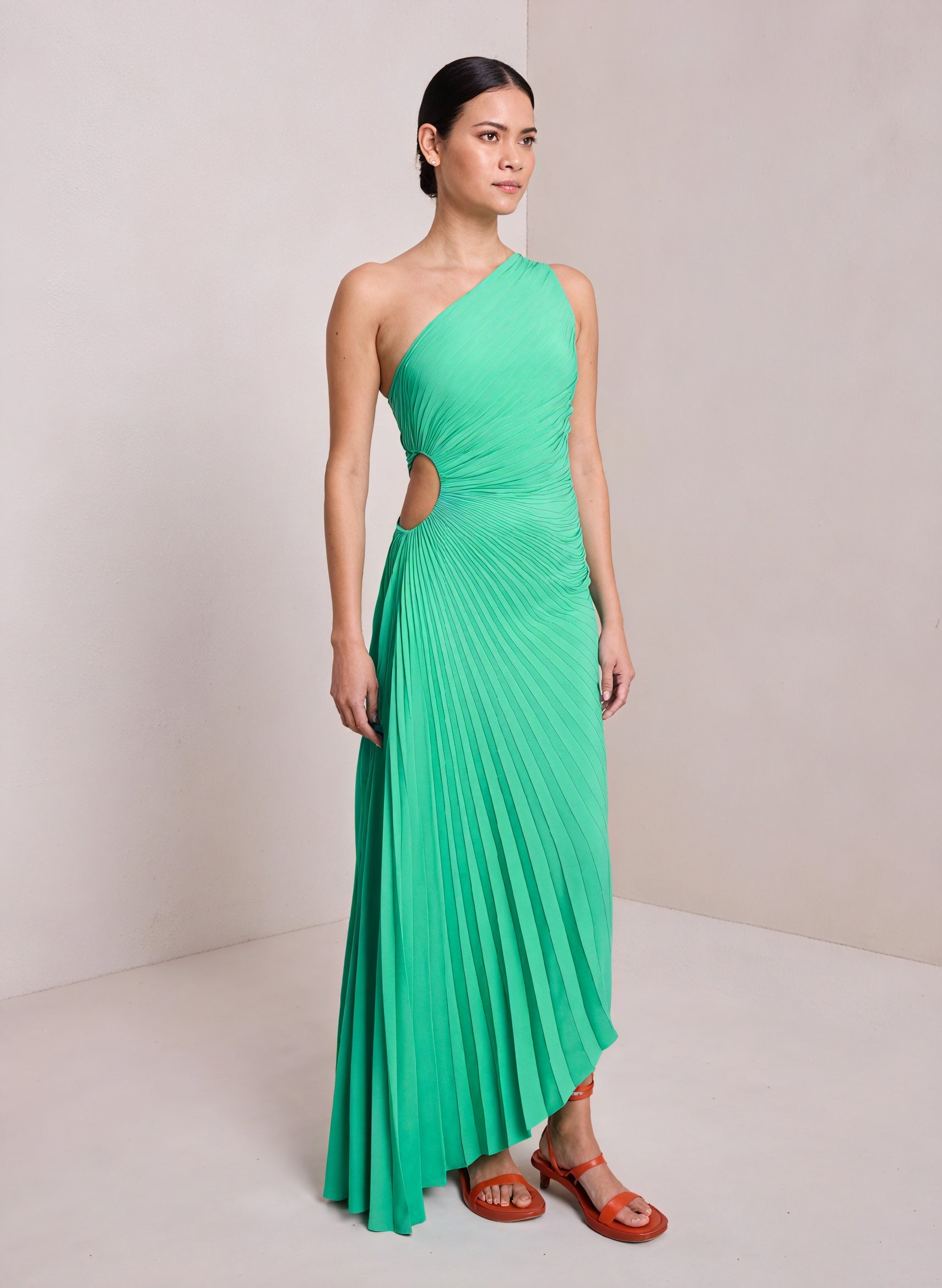 Vestido de Mujer Hombro Único Plisado Dobladillo Asimétrico, Estilo Elegante-83236-7b2101ea-9ee6-45e6-acd7-31d880f760c3
