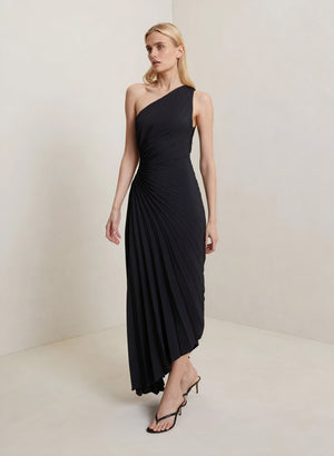 Vestido de Mujer Hombro Único Plisado Dobladillo Asimétrico, Estilo Elegante-83236-b6bd053d-56ea-44a9-b100-57b38689703e
