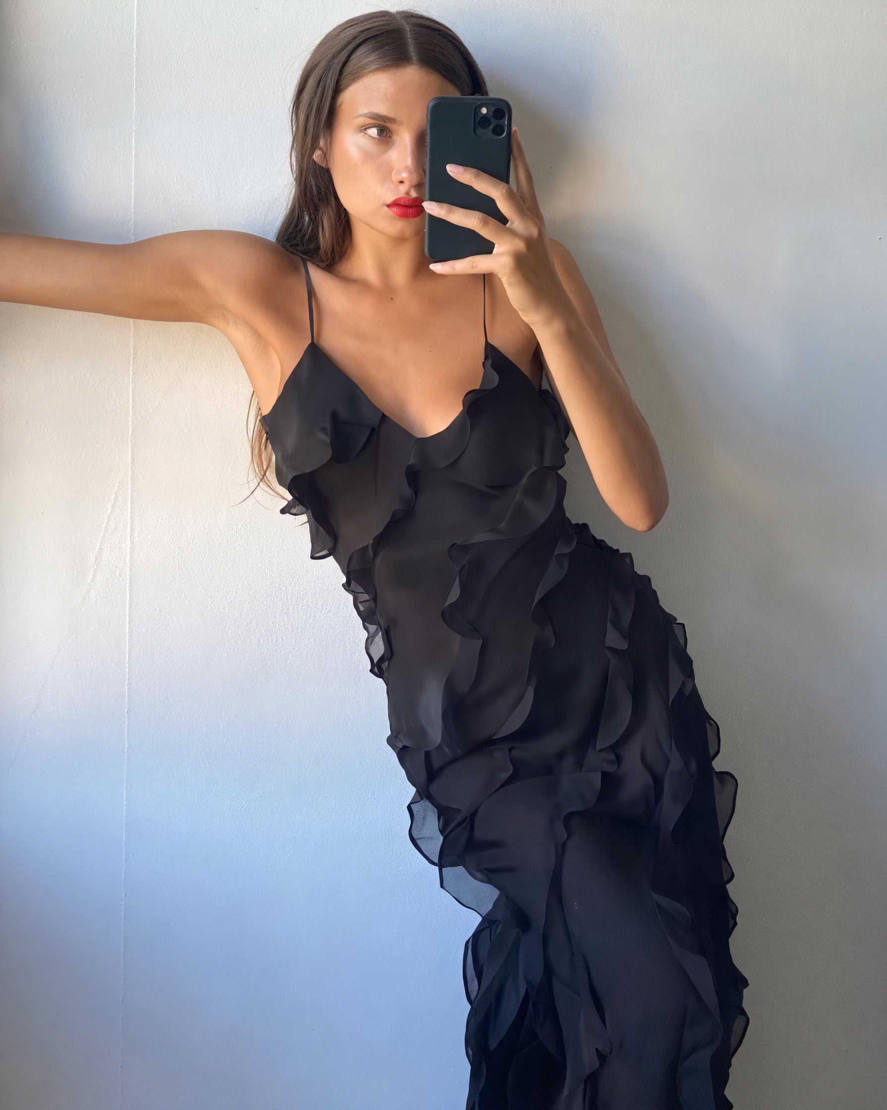 Vela Official Vestido Maxi para Mujer – Silueta Fluida, Tirantes Finos, Volantes-83279-1fe5ddf1-3c7c-48fd-a83d-a609808a0958