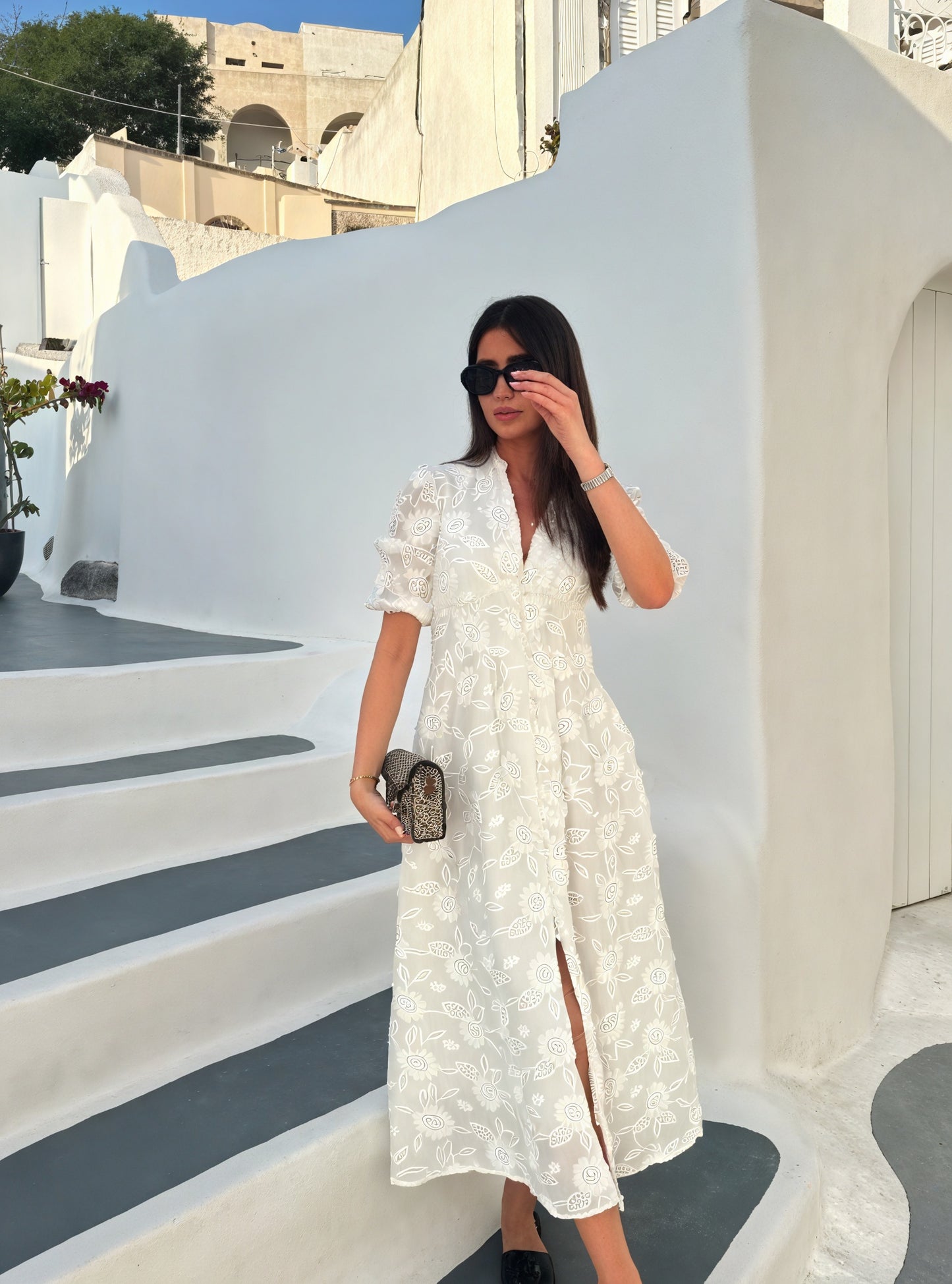 Vela Official Vestido Midi de Mujer – Bordado Blanco, Abotonado, Manga Corta, S-XL-83314-037cc309-f10c-417b-8b45-0b968f4b48e0