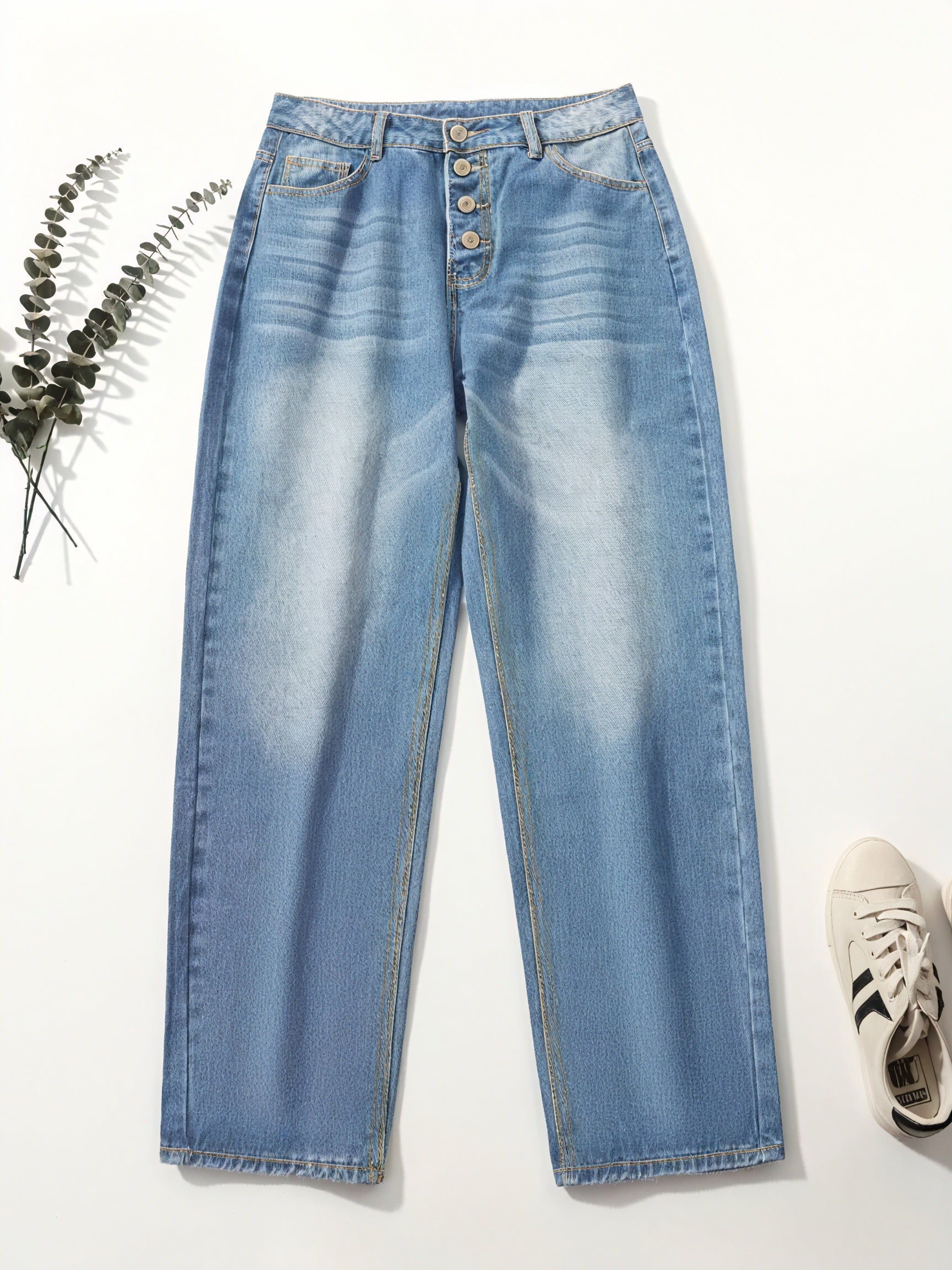 Jeans Holgados de Mujer – Denim Azul Claro con Dobladillo Puño-83359-ad8be609-8886-4d7f-9d88-8ef0d46d5367