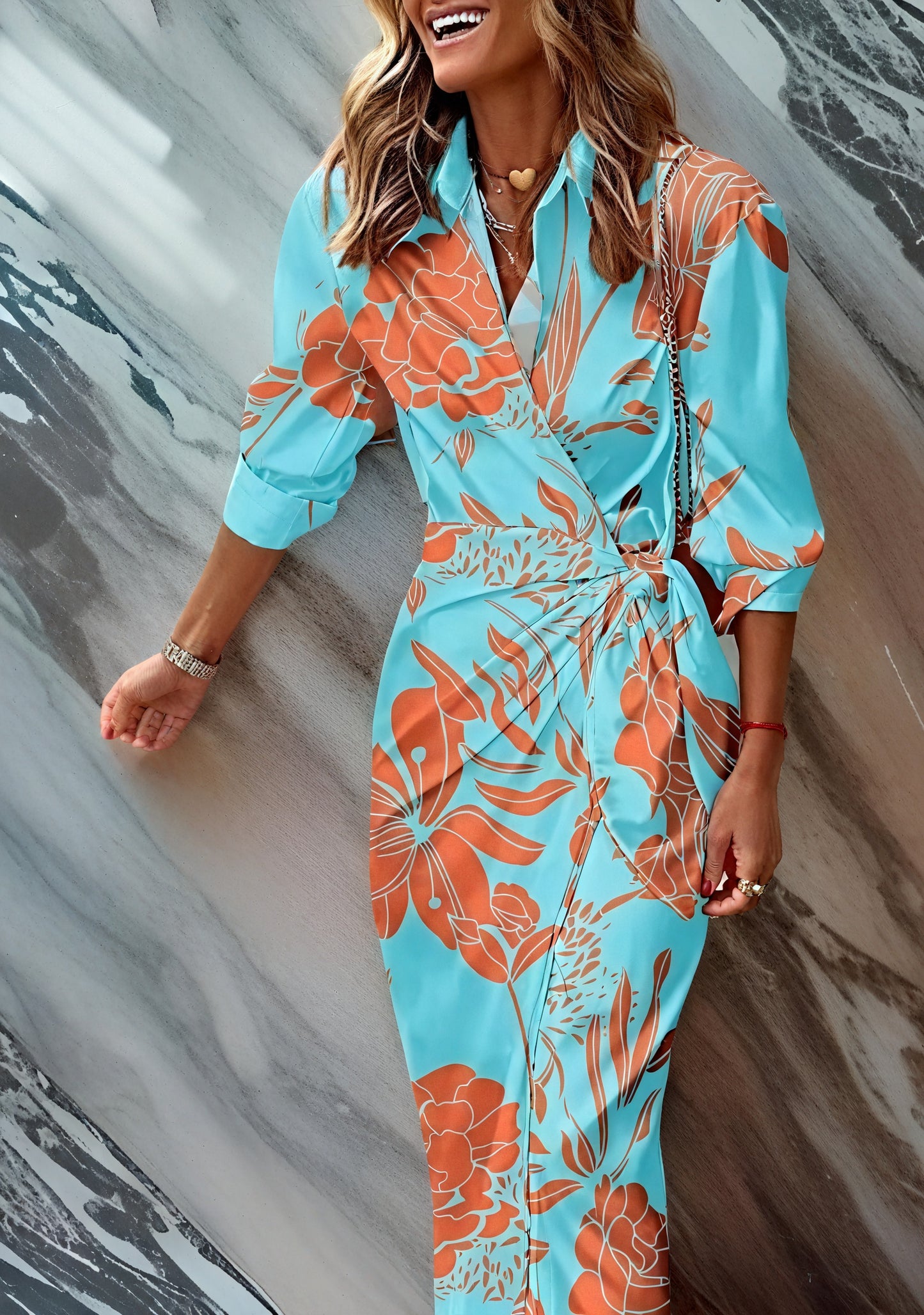 Vestido Cruzado de Mujer – Manga Larga, Rayas, Ajuste Adaptable-83361-ffc92f66-3303-41f9-9249-ff4668cd521b