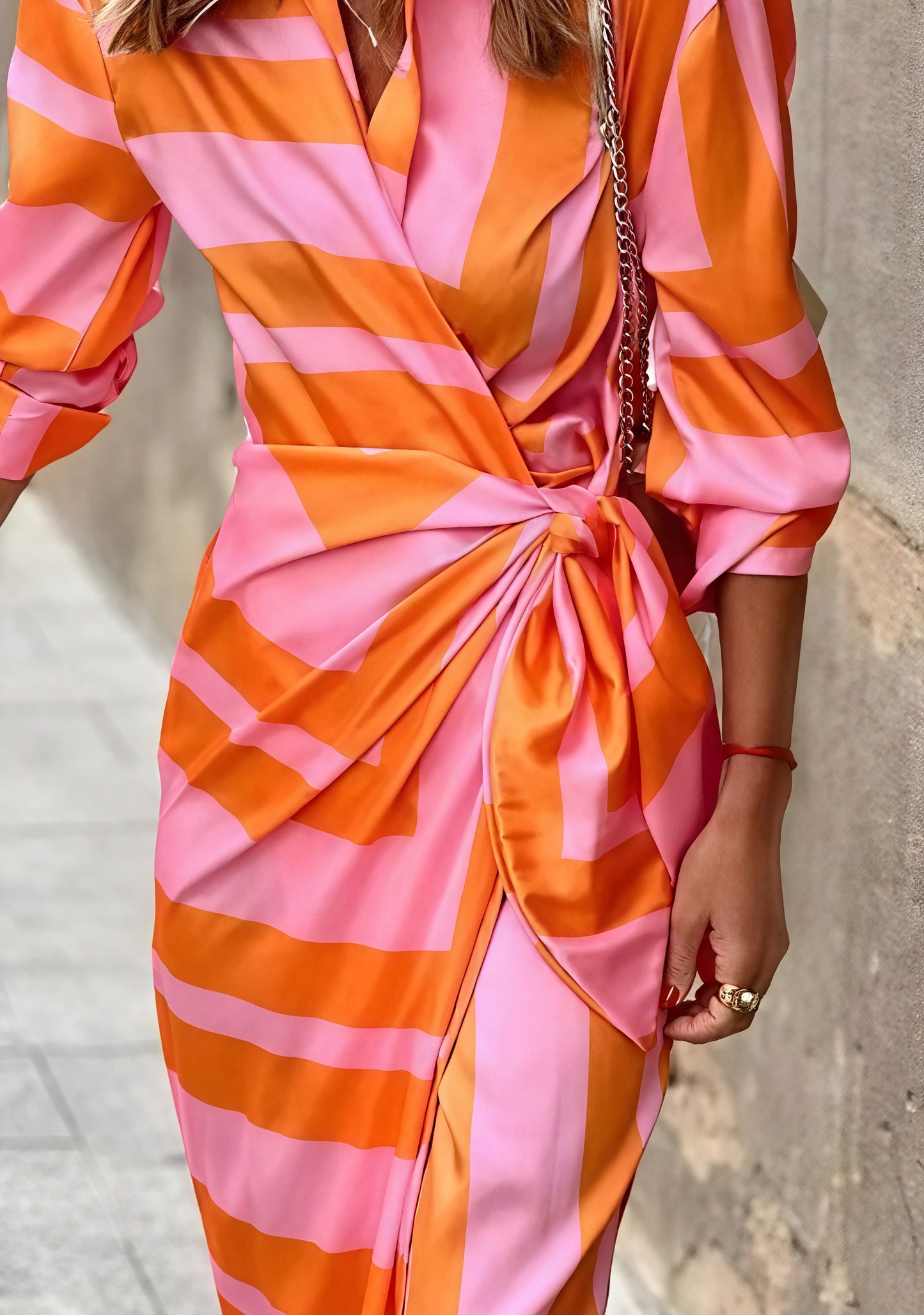 Vestido Cruzado de Mujer – Manga Larga, Rayas, Ajuste Adaptable-83361-64ff037f-6418-45d0-9d90-6f94abc01ea1