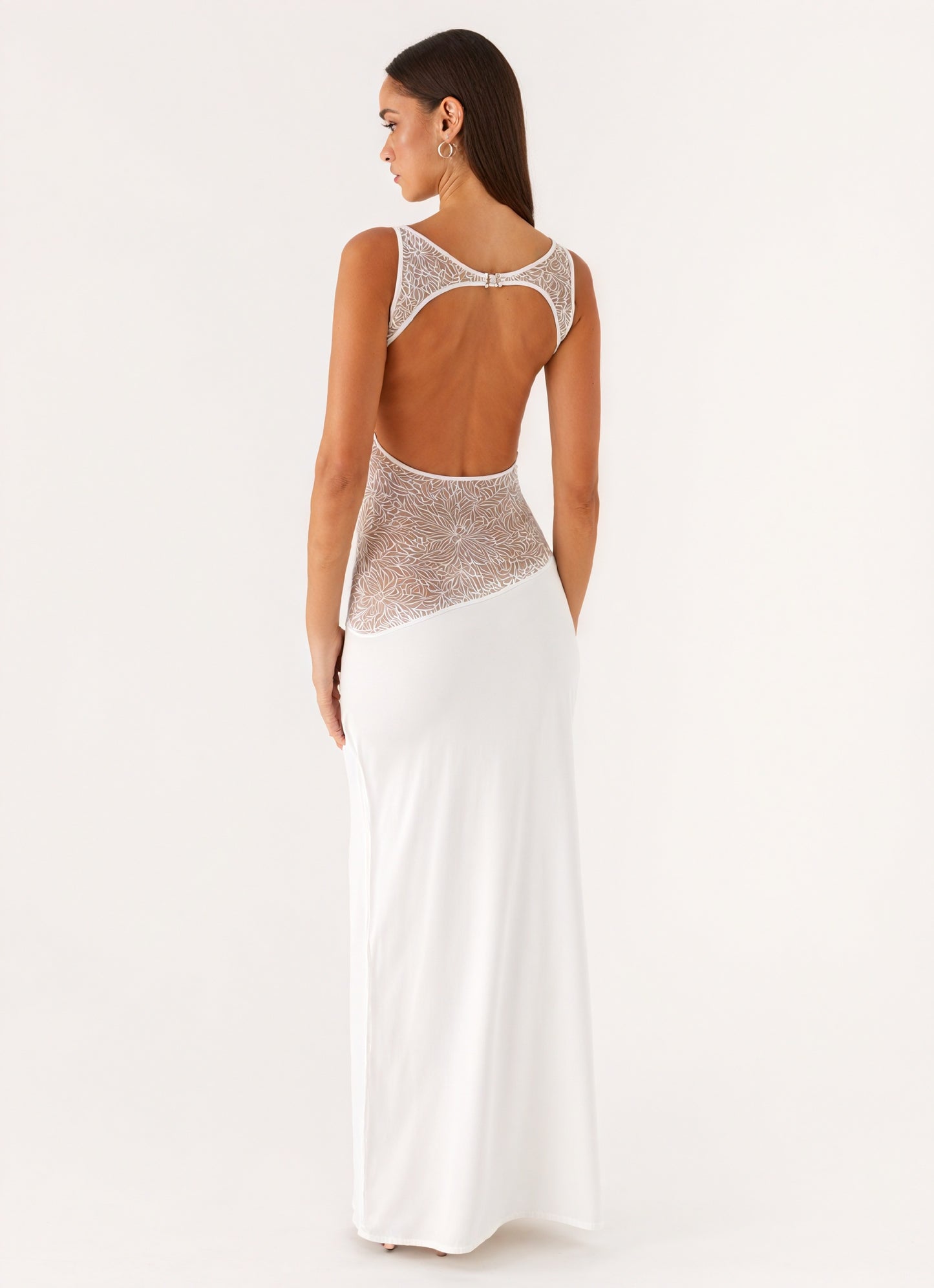 Vestido Maxi Sin Mangas para Mujer – Panel de Encaje Elegante, Estilo Formal-83478-30050fa9-1bf6-4871-b694-e25001f2c39e