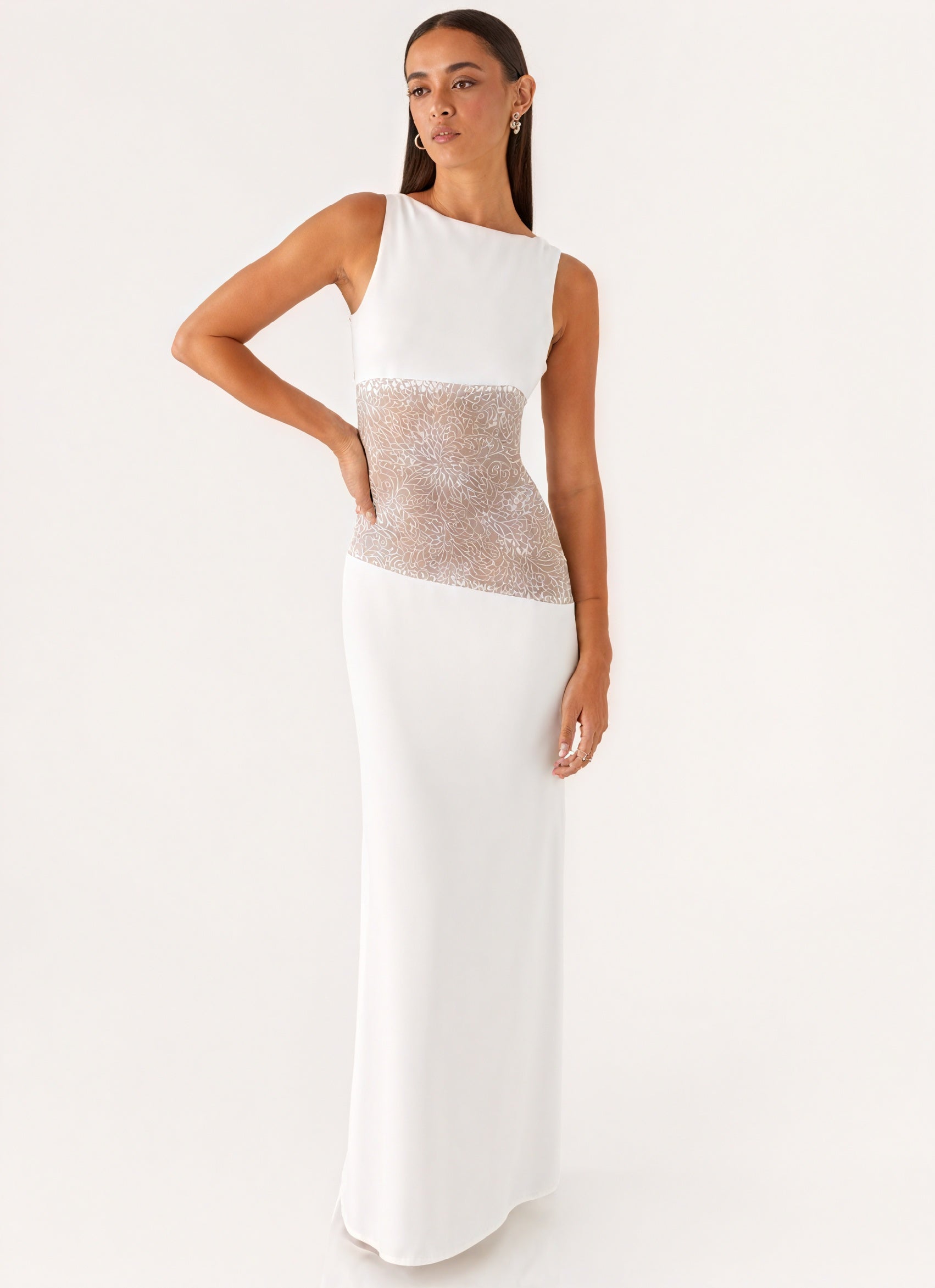 Vestido Maxi Sin Mangas para Mujer – Panel de Encaje Elegante, Estilo Formal-83478-65a381ee-310d-48de-8ec6-49a8ec170033