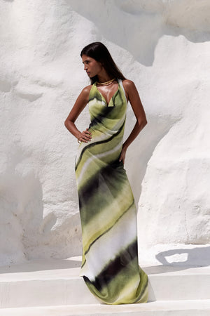 Vestido Maxi para Mujer – Estampado Tie-Dye, Escote Drapeado, Sin Mangas, Fluido-83479-1f95f47e-dd2e-452a-a880-7958e55035f6