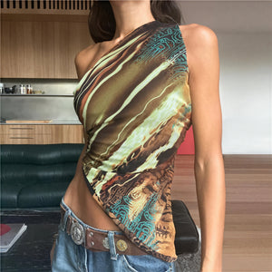 Vestido de Mujer Estampado – Diseño Asimétrico Hombro Único-83548-00e135f0-deb0-4a1f-8653-775ab4afc374