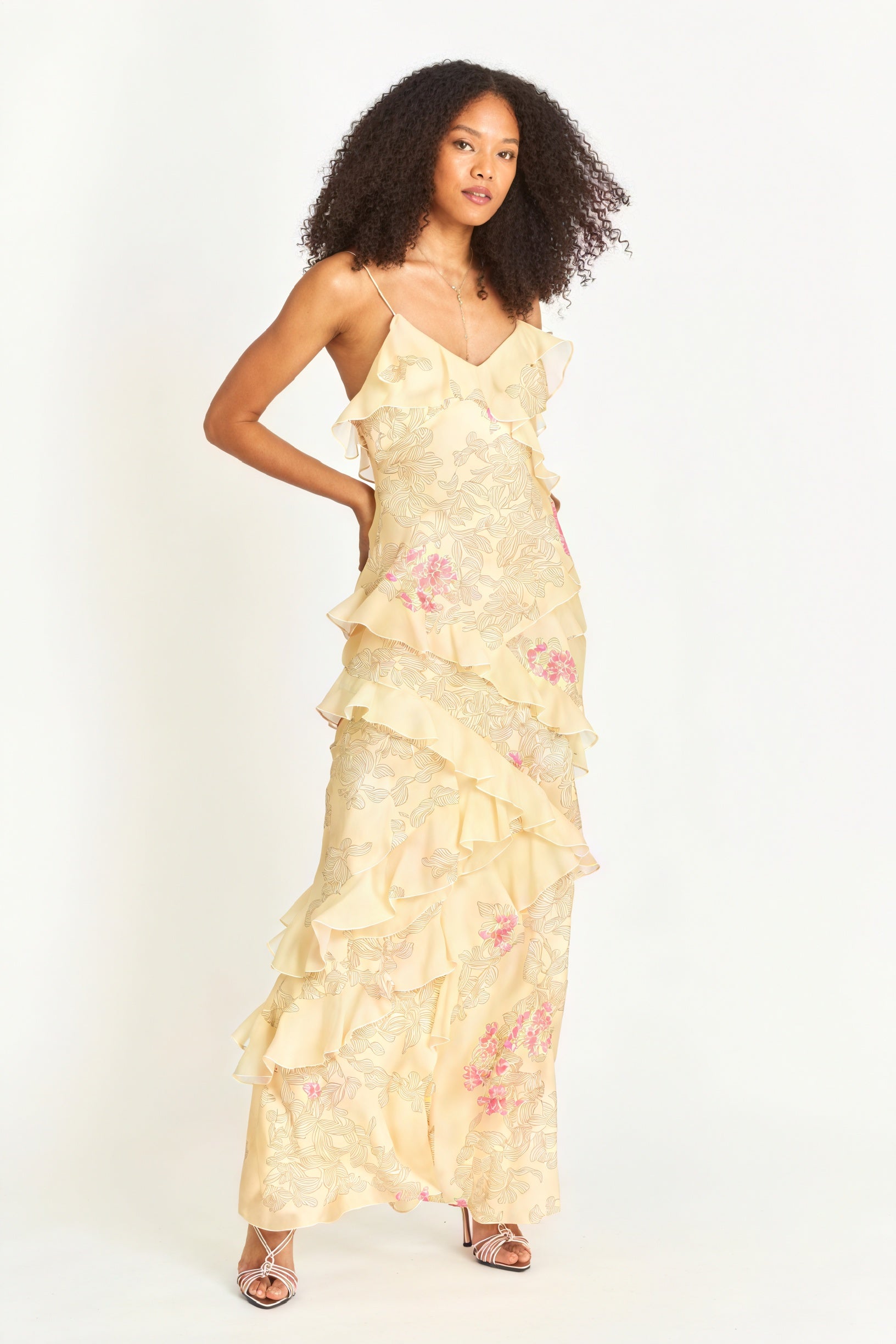 Vestido Sin Mangas Floral con Volantes y Tirantes Finos para Mujer, Vela Official-83560-4e7f63e3-4921-4f8e-a8b4-ecff34999efe