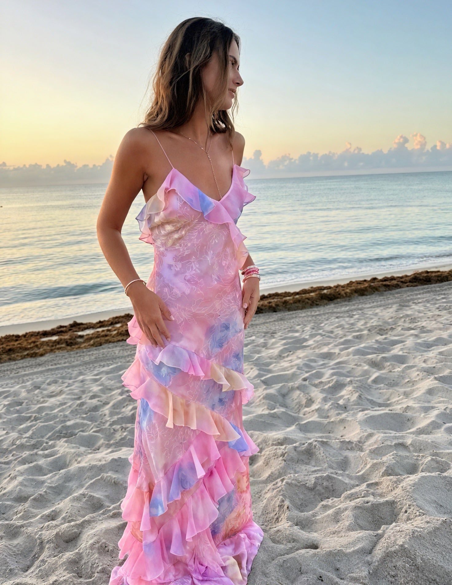 Vestido Sin Mangas Floral con Volantes y Tirantes Finos para Mujer, Vela Official-83560-a210715f-2fc6-41ac-b75a-710637d76553