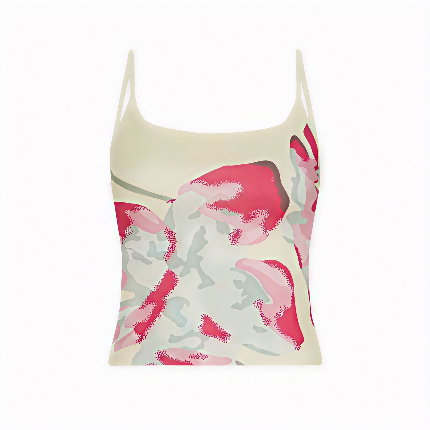Vestido de Mujer – Estampado Floral, Tirantes Finos, Falda Fruncida y Dobladillo Asimétrico-83580-e654a0a1-c5f9-4f5e-9b87-de58b004de70