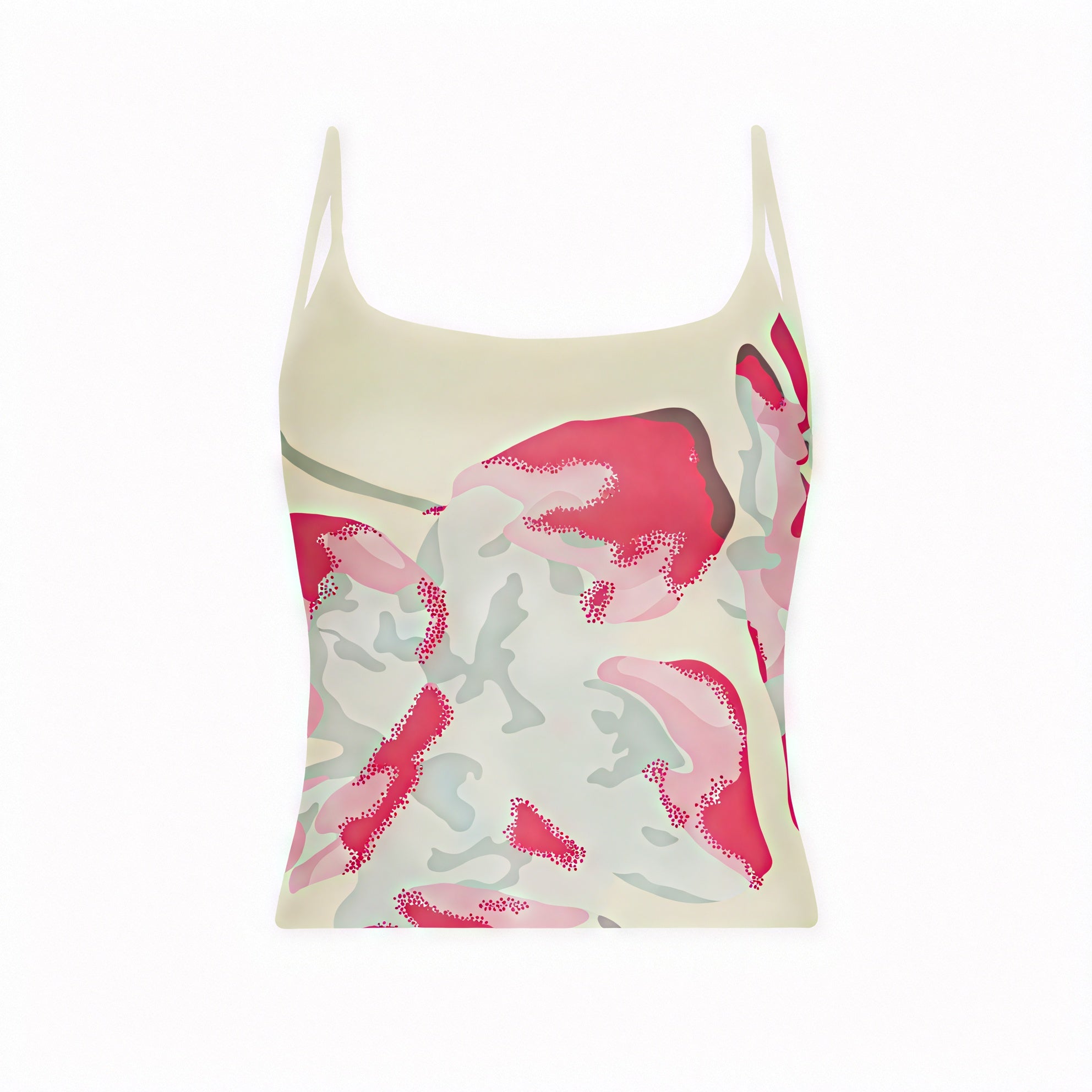 Vestido de Mujer – Estampado Floral, Tirantes Finos, Falda Fruncida y Dobladillo Asimétrico-83580-e654a0a1-c5f9-4f5e-9b87-de58b004de70
