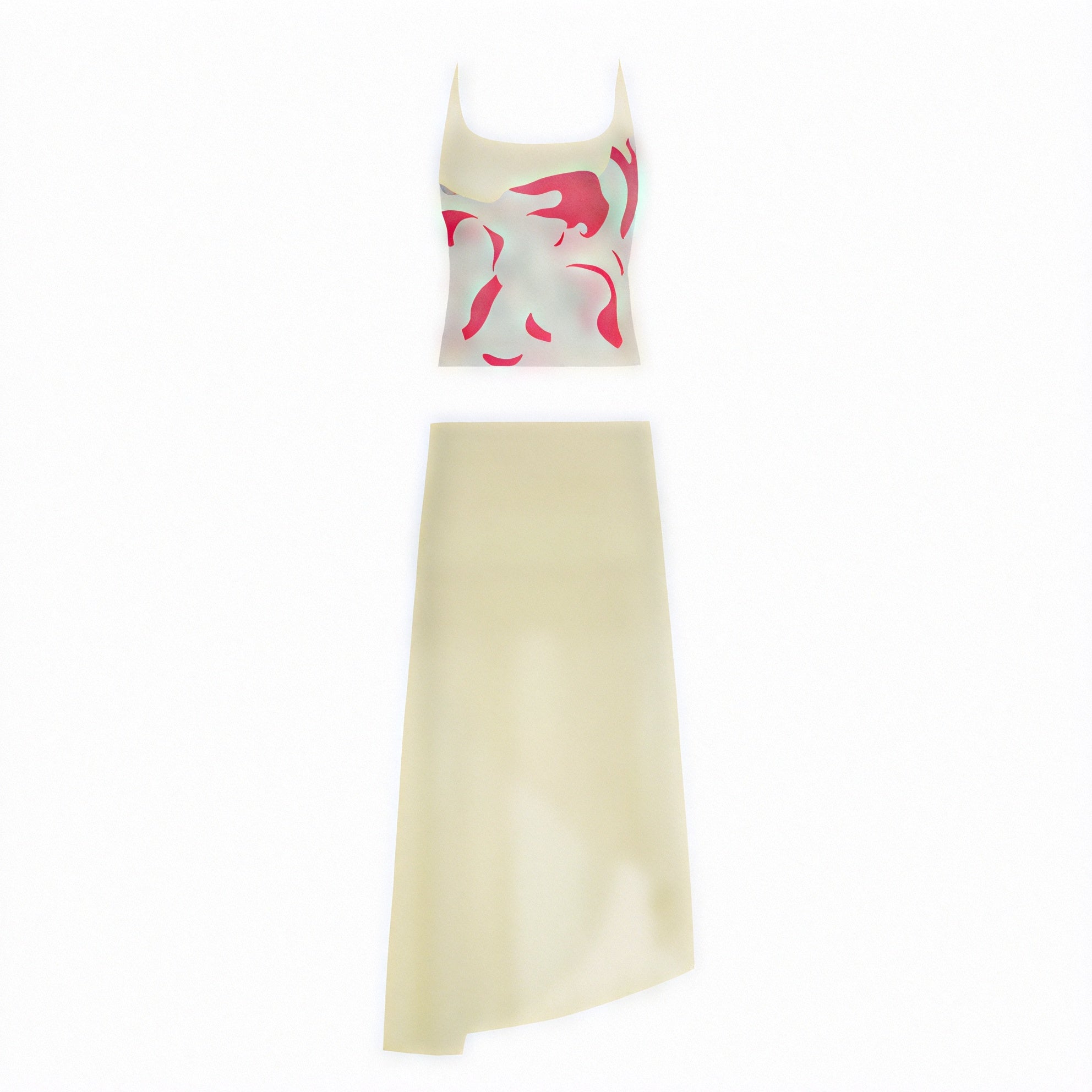 Vestido de Mujer – Estampado Floral, Tirantes Finos, Falda Fruncida y Dobladillo Asimétrico-83580-5fa0c415-5503-4771-85d4-697d37d229a9