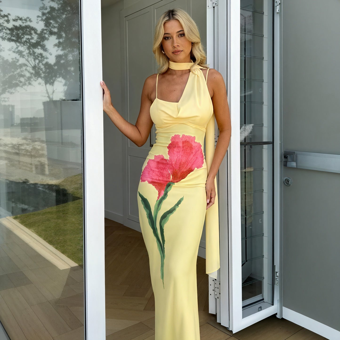 Vestido Maxi Mujer – Estampado Floral Amarillo, Cuello Halter, Estilo Bohemio, Vela Official-83591-4d2b6257-32e7-413a-bd9f-fe409baecf5f