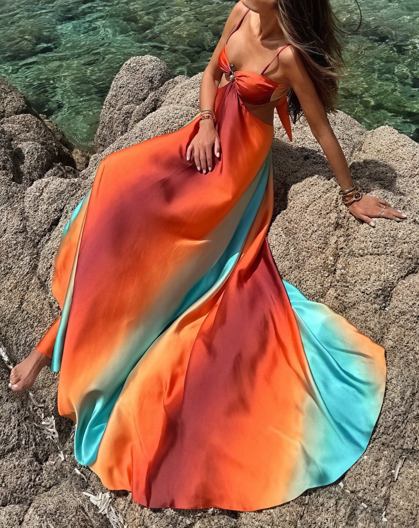 Vestido Midi de Satén Ombre para Mujer – Tirantes Finos, Corte Asimétrico, Elegante, Vela Official-83593-420e9017-6098-418b-a4e6-081025ae16b5