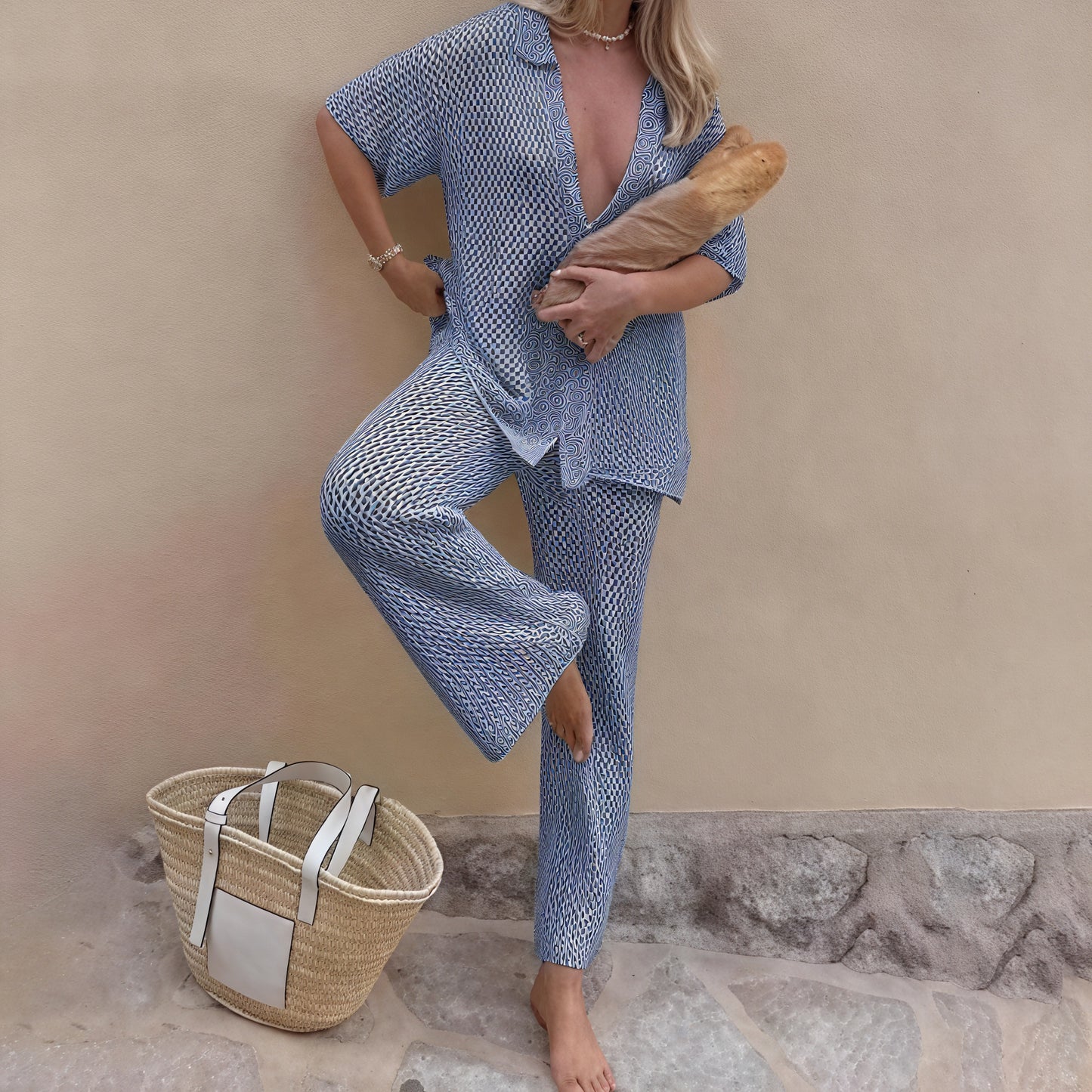 Conjunto de Dos Piezas de Mujer – Tejido Ligero, Camisa Abotonada y Pantalón, Vela Official-83778-d879ccb0-8f1c-474f-bad5-2ddbed630d2b