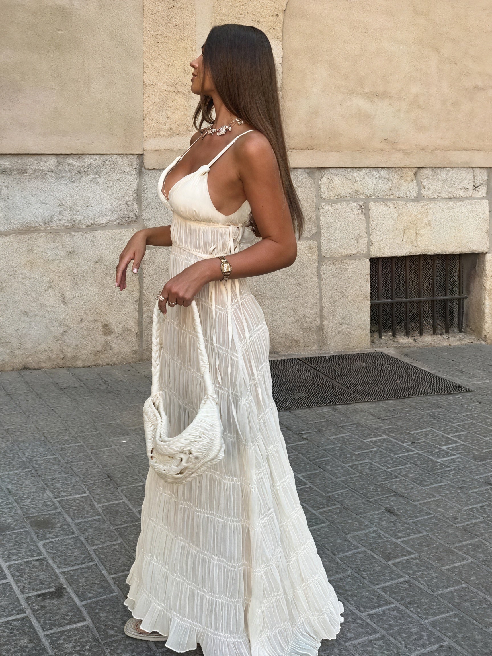 Vestido Maxi para Mujer – Diseño Fluido, Tirantes Finos, Tela Plisada-83811-19891741-1351-4ddb-b672-643e30d6fe50