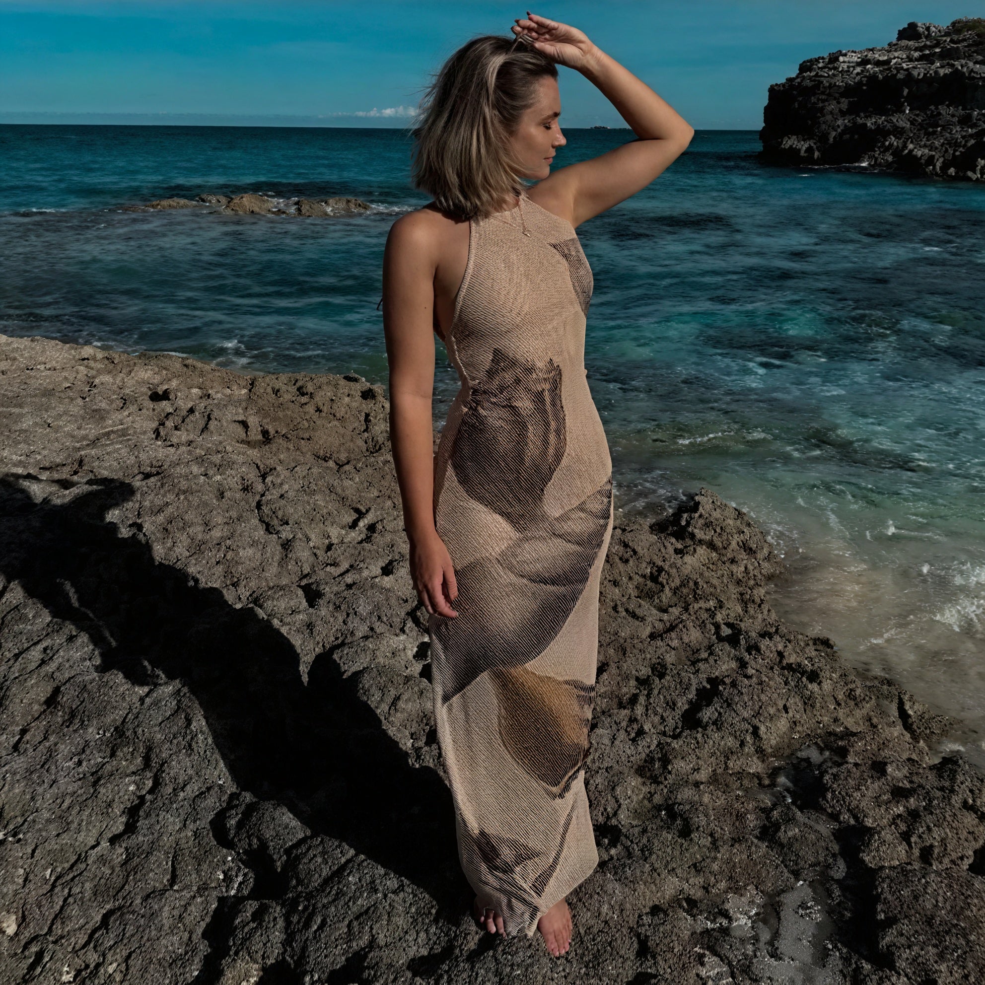Vestido Maxi Halter para Mujer – Estampado Único, Tejido Texturizado Ligero, Vela Official-83816-c102dc19-a8a1-4a7d-ad77-948b69298a8e
