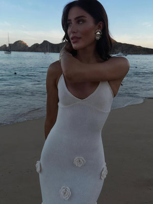 Vestido Blanco para Mujer – Tirantes Finos, Adornos Florales 3D, Estilo Elegante, Vela Official-83821-5ec70331-21f5-4e07-92c6-1df68473cb53