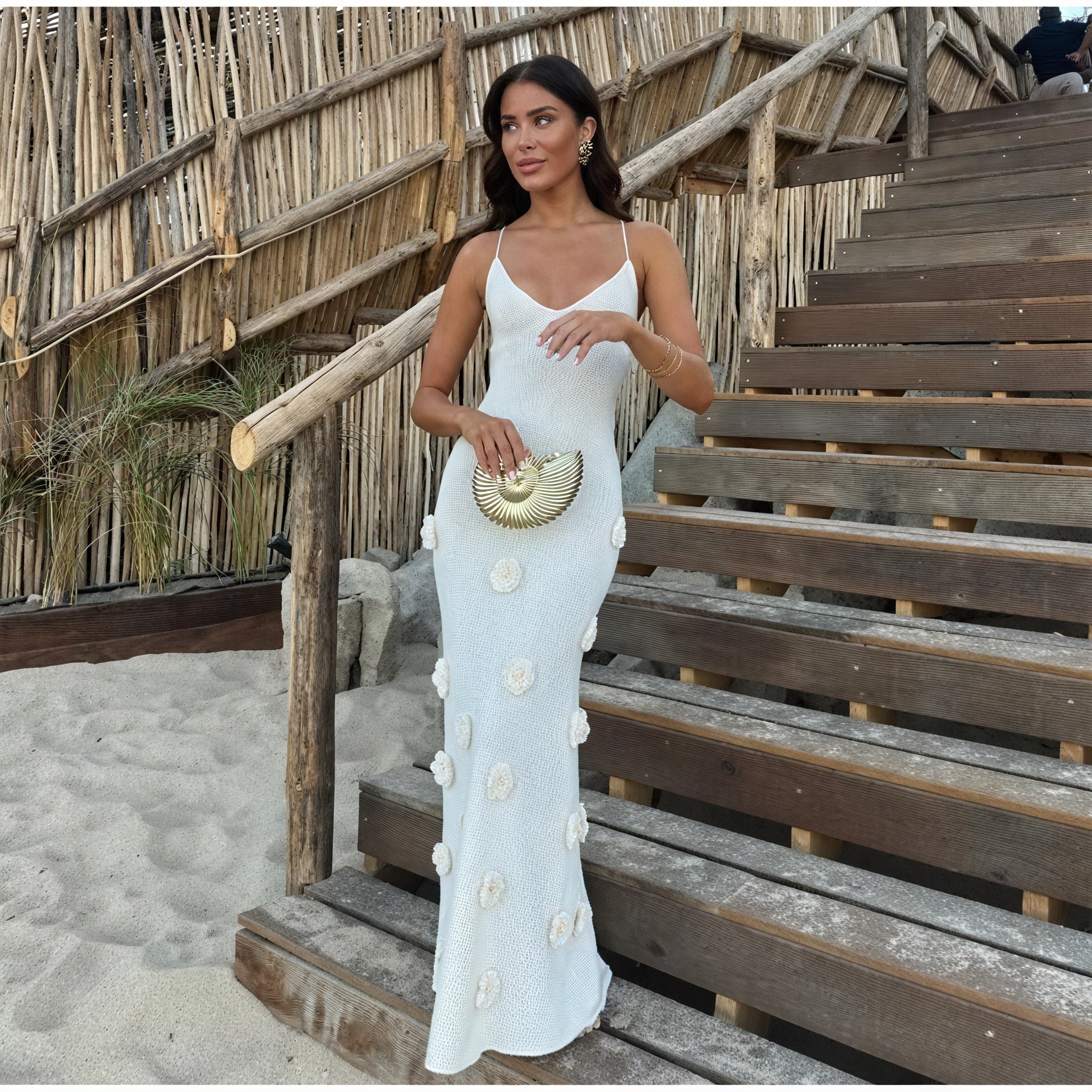 Vestido Blanco para Mujer – Tirantes Finos, Adornos Florales 3D, Estilo Elegante, Vela Official-83821-dad22eff-0459-438c-8966-a964ec7cc8d3