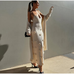 Vestido Blanco para Mujer – Tirantes Finos, Adornos Florales 3D, Estilo Elegante, Vela Official-83821-0725867c-f7e5-4328-8f86-de021431e166