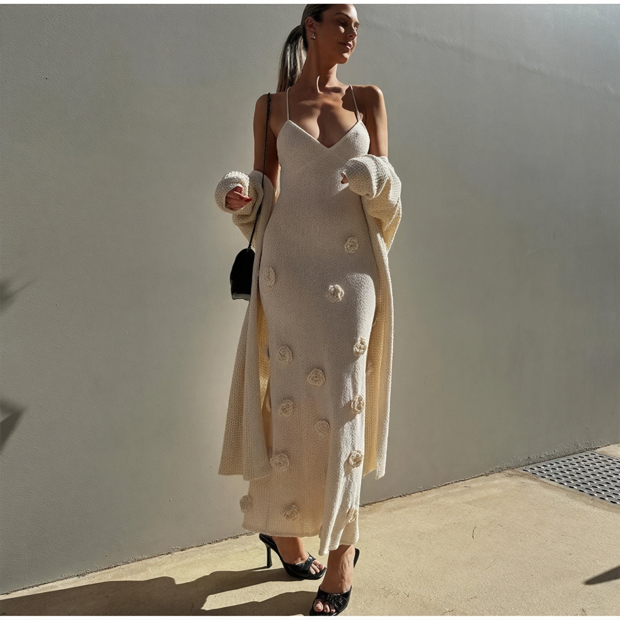 Vestido Blanco para Mujer – Tirantes Finos, Adornos Florales 3D, Estilo Elegante, Vela Official-83821-a7b6e557-f468-4aea-9fc9-992de2f5d1d1