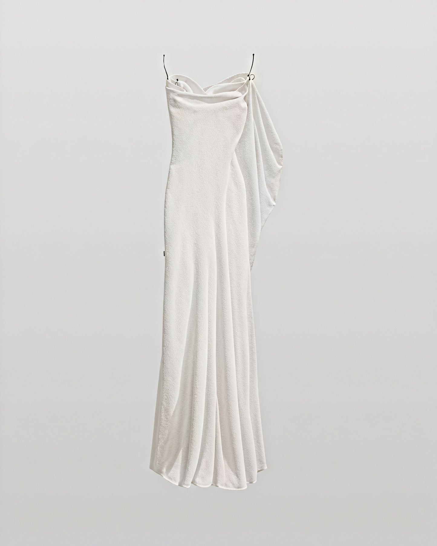 Vestido Largo Mujer Satén – Escote Drapeado, Tirantes Finos, Vela Official-83831-00001a11-524b-4c5f-a8c5-e37f59d26654