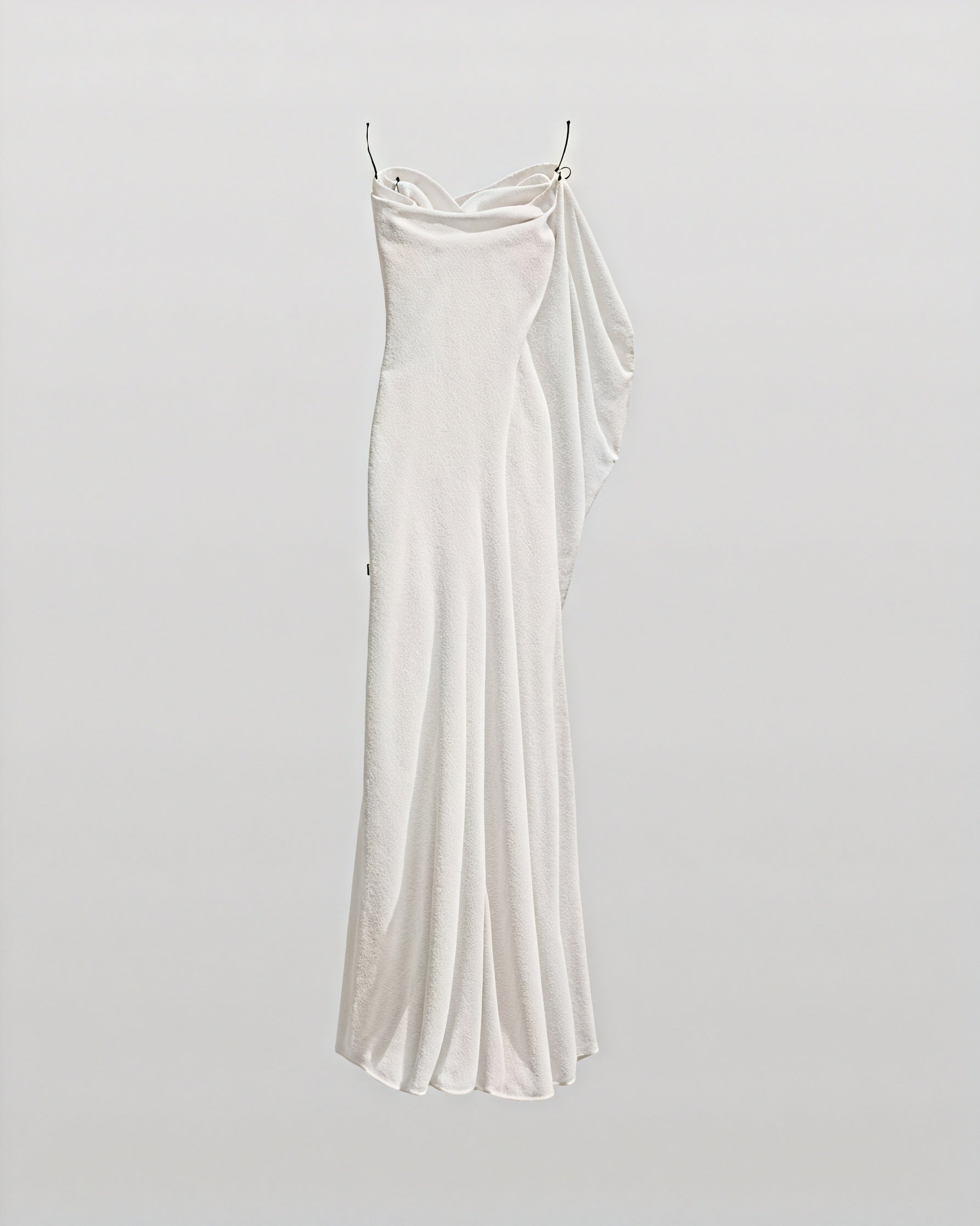 Vestido Largo Mujer Satén – Escote Drapeado, Tirantes Finos, Vela Official-83831-00001a11-524b-4c5f-a8c5-e37f59d26654