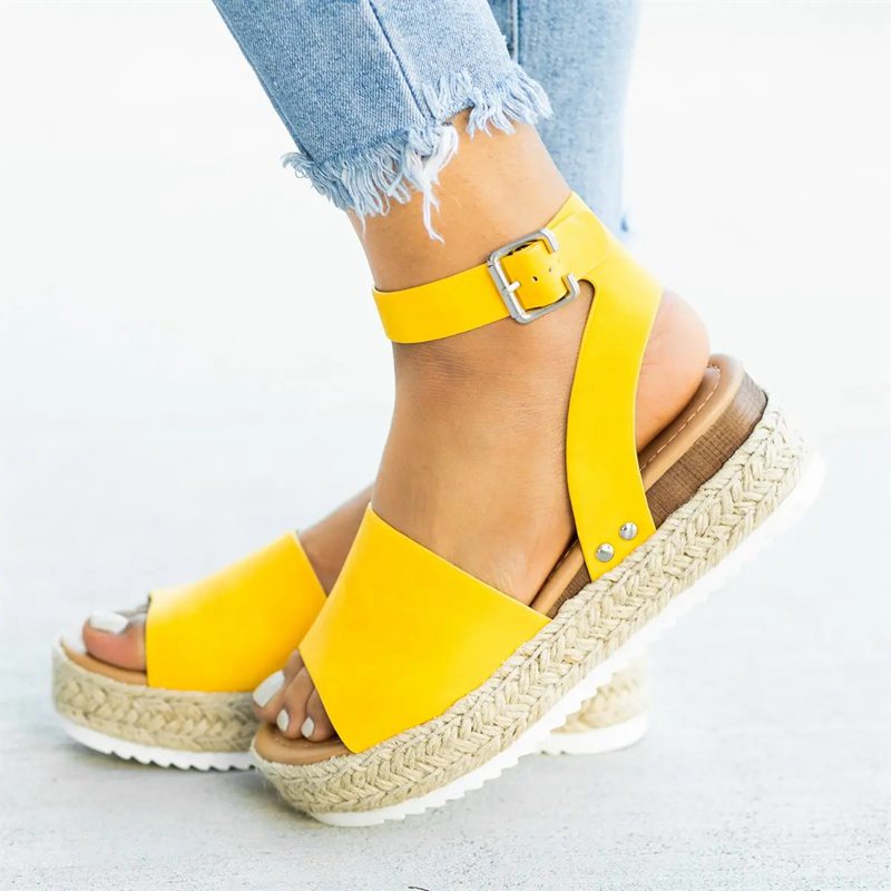 Sandalias Plataforma Tejida: Estilo Casual