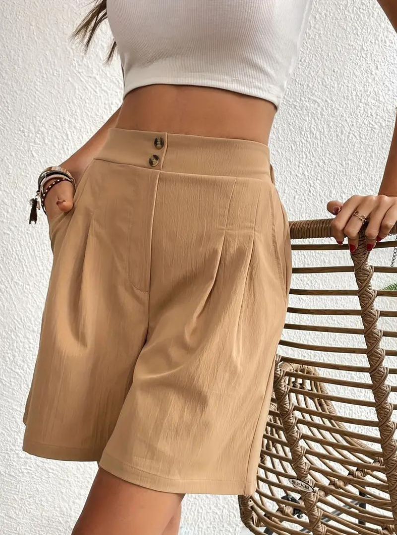 Shorts de Mujer de Tiro Alto Plisados-82558-8531a968-e663-482d-ad8d-89c6d105ba22
