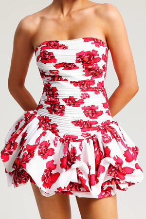 Vestido Strapless para Mujer – Estampado Floral, Falda con Volantes, Corpiño Estructurado-83685-8a55196b-d088-4fa5-93ba-6105e06e9a1f