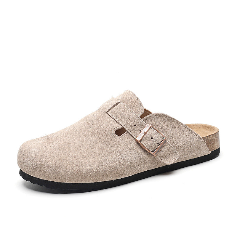 Mujer Zapatillas Destalonadas Ante Suela Corcho Hebilla Ajustable-82019-8a651c78-edc6-4394-b77b-cac6ee31eb9e